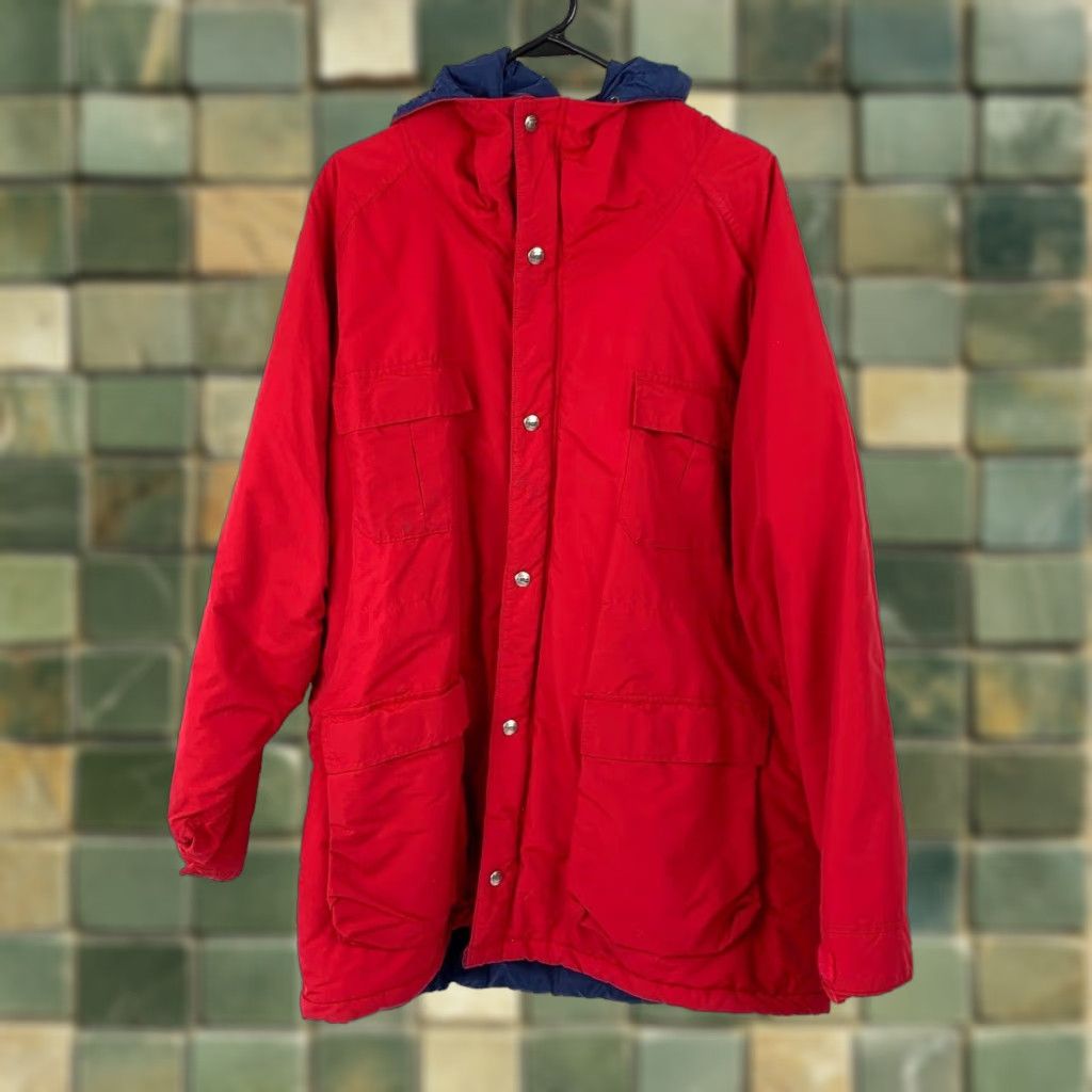 Vintage VINTAGE LL Bean Baxter State Parka Jacket 2XL Mens Red Blue Full Zip Nylon Coat Big & Tall Size US XXL / EU 58 / 5 - 1 Thumbnail