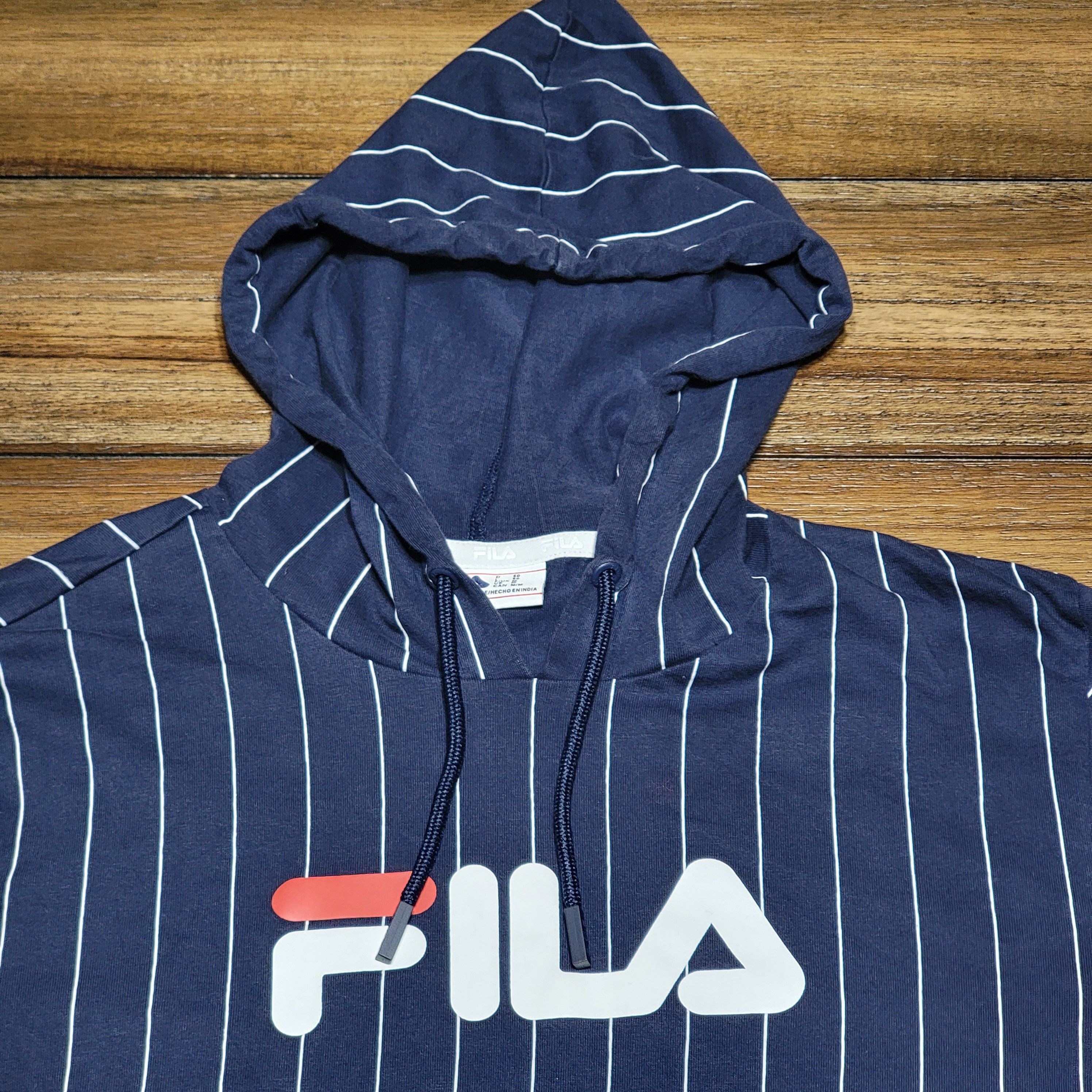 Fila Fila LS Hoodie Navy w/ White Stripe Tee - Size Medium Size M / US 6-8 / IT 42-44 - 2 Thumbnail