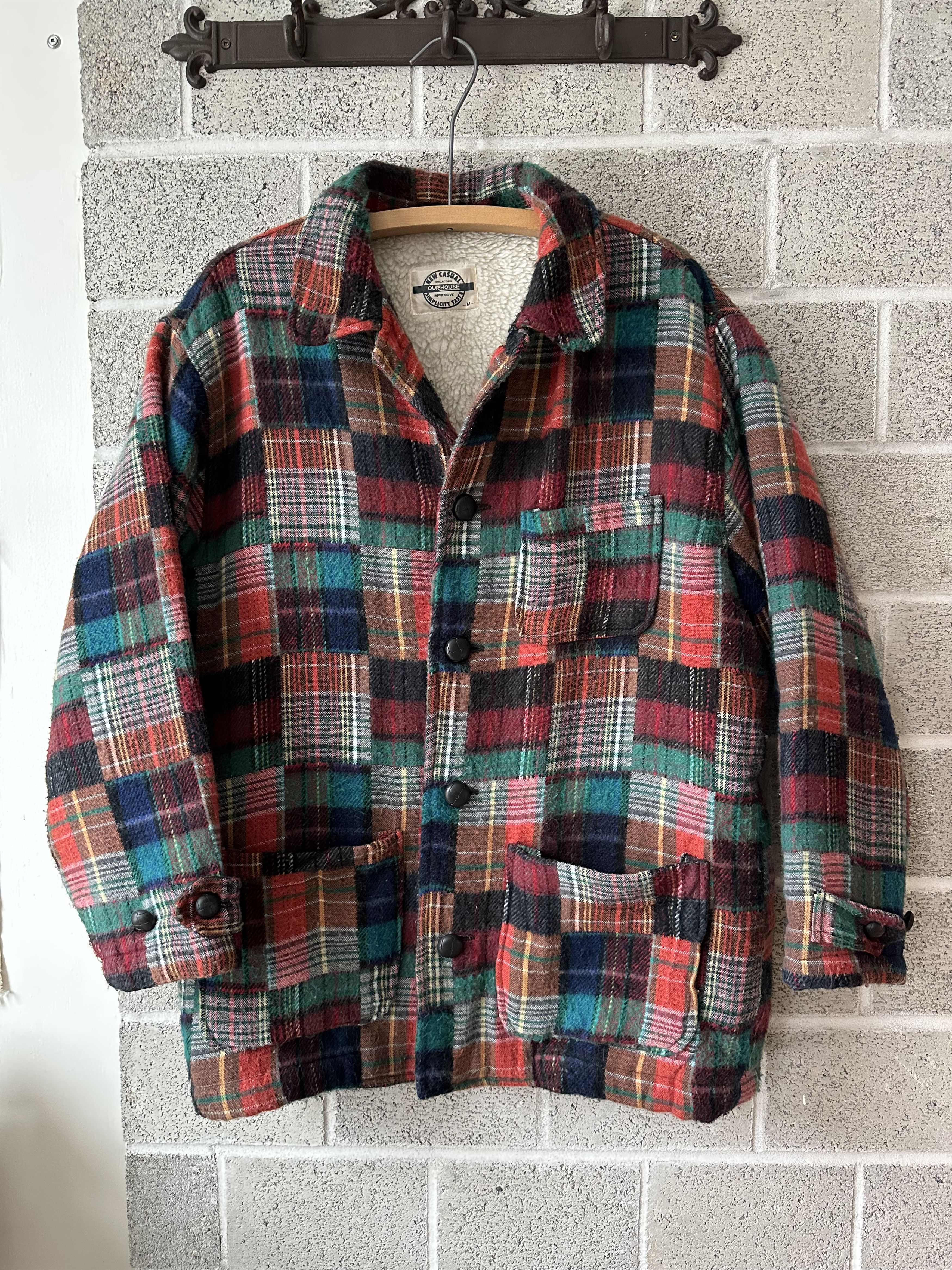 Vintage 'Our House' Vintage Plaid Cozy Shearling Jacket Size US M / EU 48-50 / 2 - 1 Thumbnail