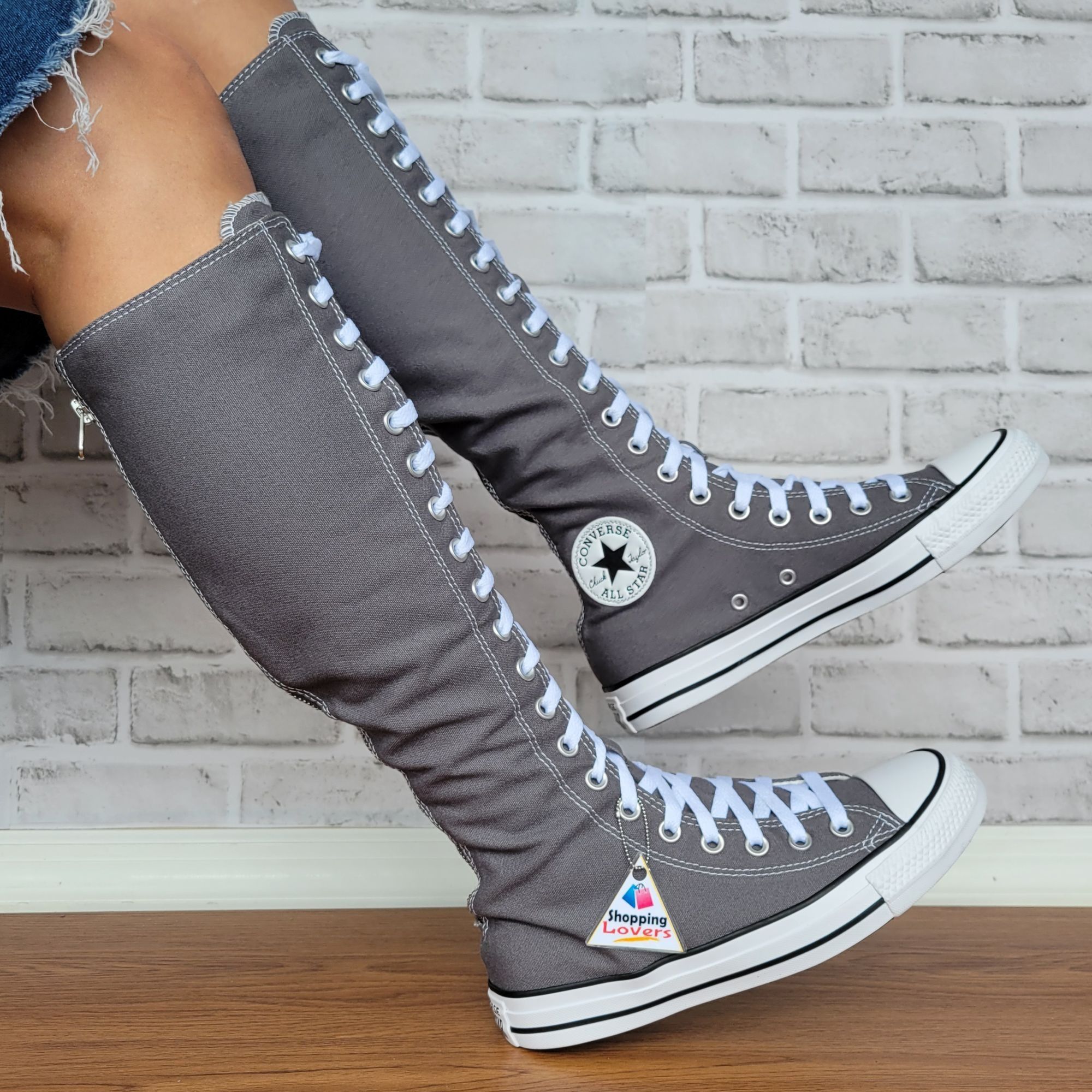Converse Chuck Taylor All Star XXHi 5.5 Mens Knee-high Boots Shoes Gray A12319C Converse All Star XX-Hi Beverly Knee high | Mercari main image 2