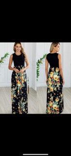 Other Floral Black Maxi Dress Size M / US 6-8 / IT 42-44 - 1 Preview