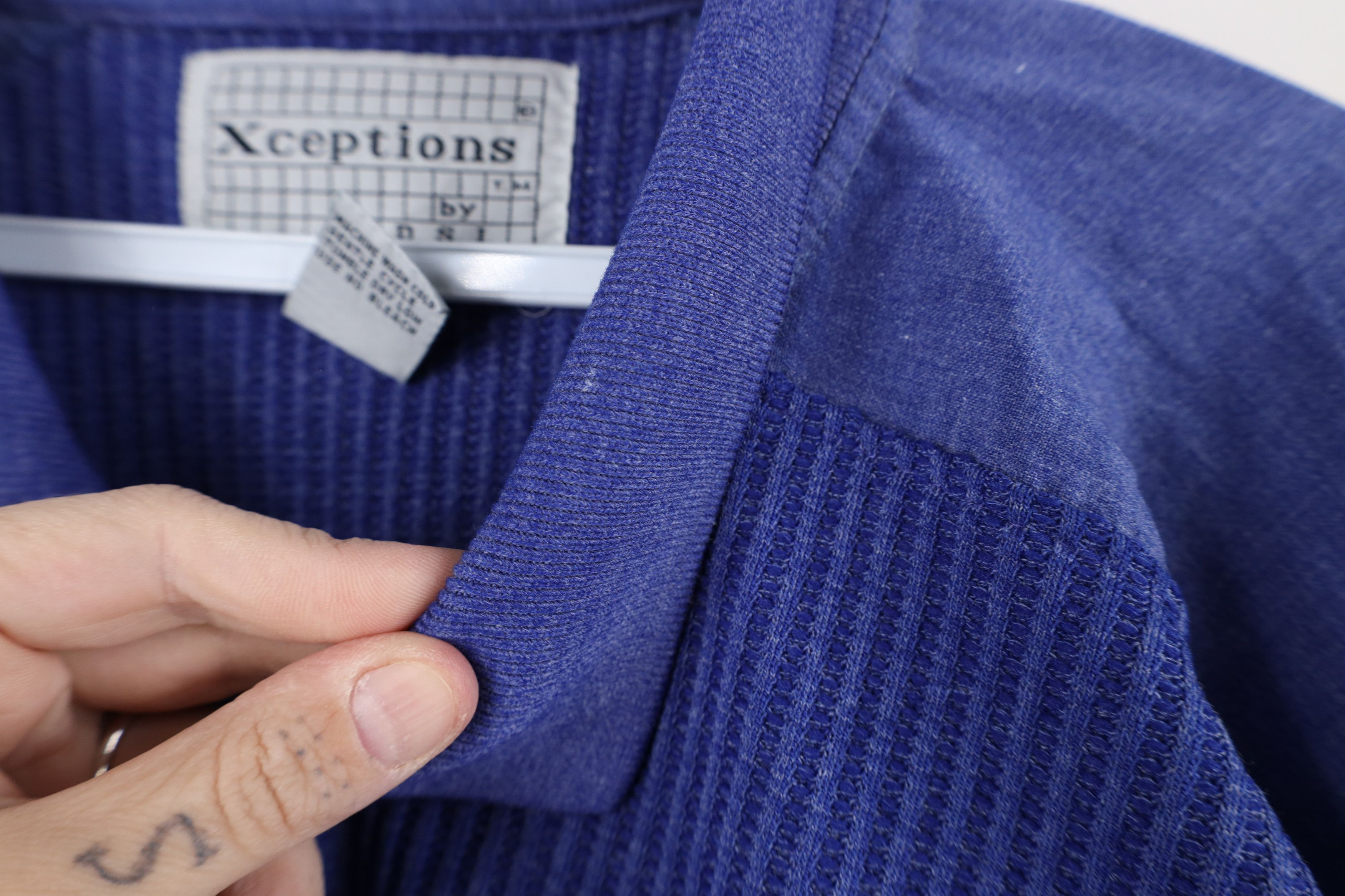 Vintage Vintage 90s Streetwear Waffle Knit Pullover Polo Shirt Size US XXL / EU 58 / 5 - 5 Thumbnail