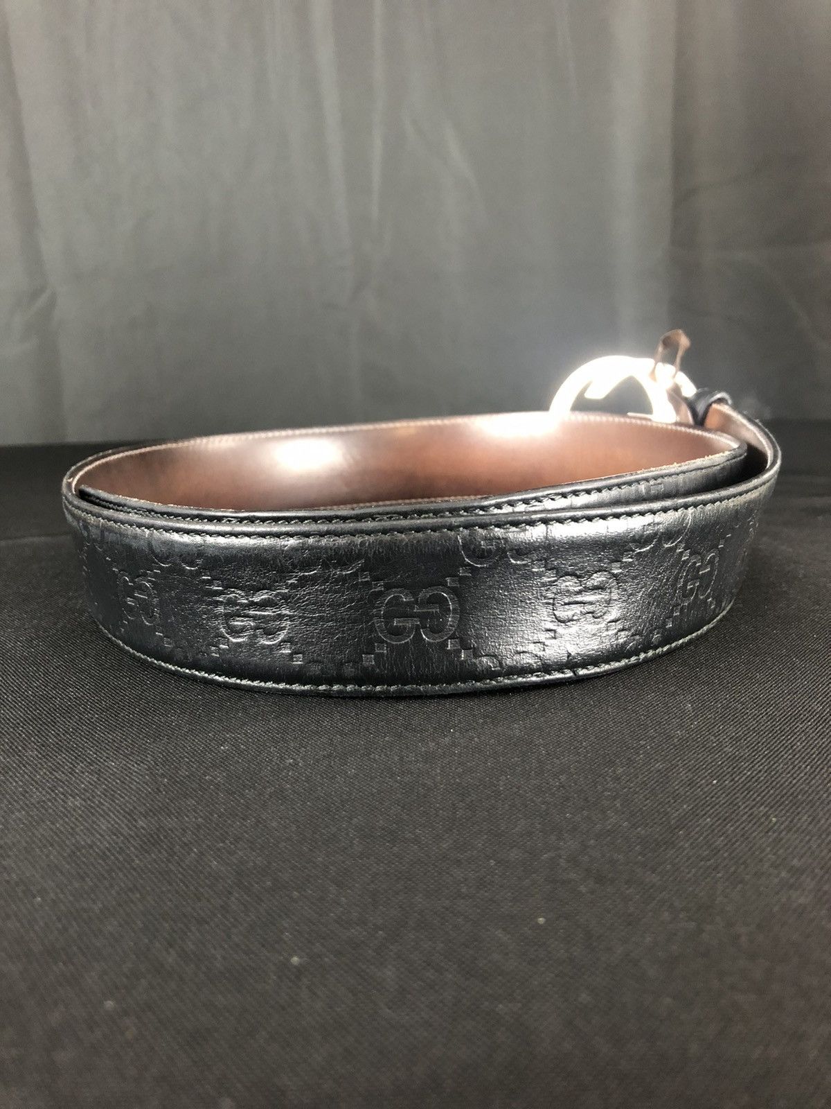 Gucci WIDE BELT WITH INTERLOCKING G BUCKLE Size 38 - 4 Thumbnail