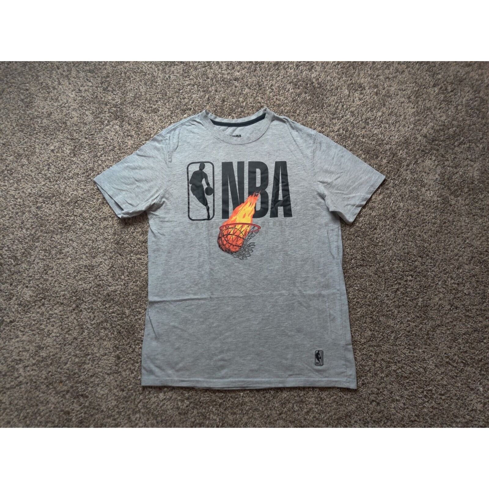 NBA NBA Shirt Mens Small Gray Black Spell Out Logo Size US S / EU 44-46 / 1 - 1 Thumbnail