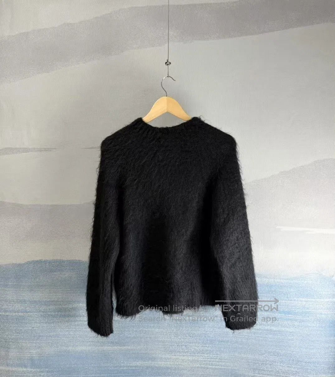 Saint Laurent Paris Saint Laurent Paris Black Letter Mohair Sweater. Size XS / US 0-2 / IT 36-38 - 2 Thumbnail