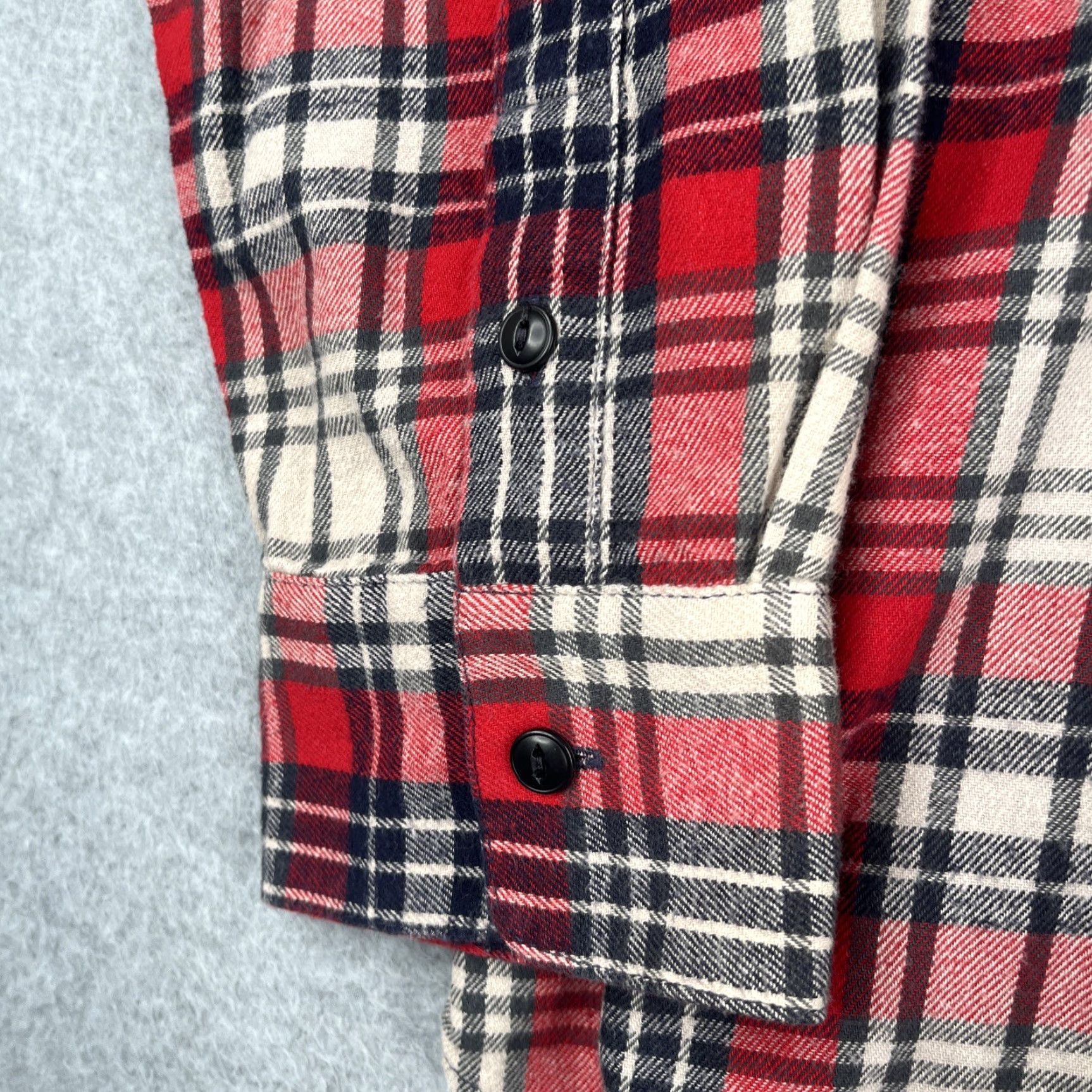 Madewell Madewell Oversized Flannel Long Sleeve Button Up Shirt Women XL Red Plaid Pocket Size XL / US 12-14 / IT 48-50 - 2 Thumbnail