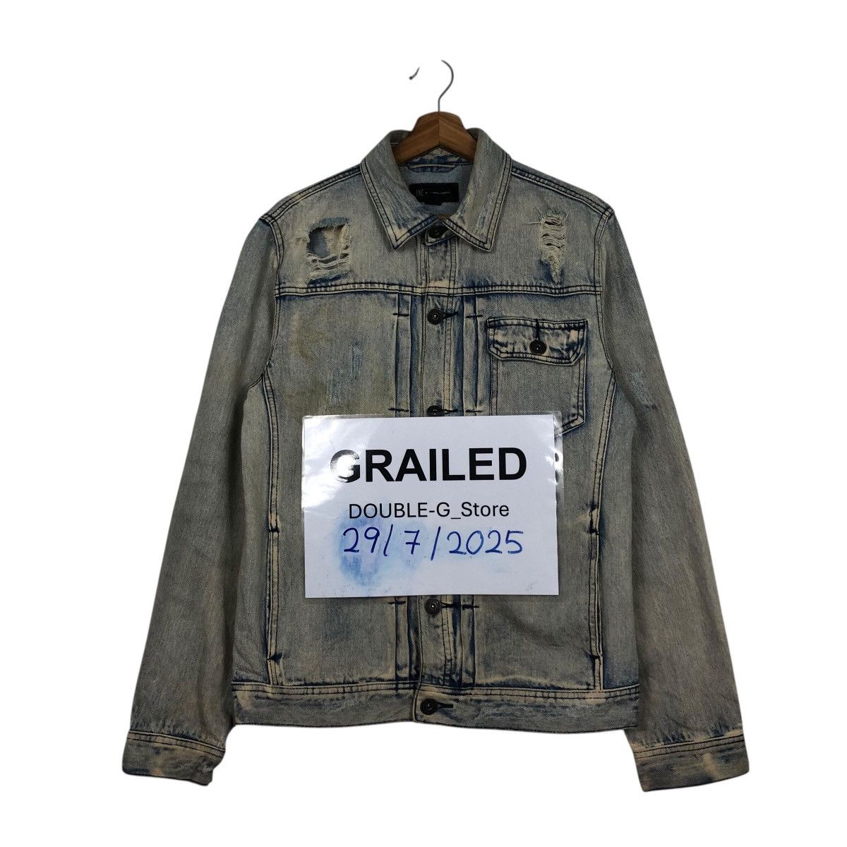 Japanese Brand 📌Distressed Biker Denim Jacket Punk Style INC Issey Miyake Size US S / EU 44-46 / 1 - 1 Thumbnail