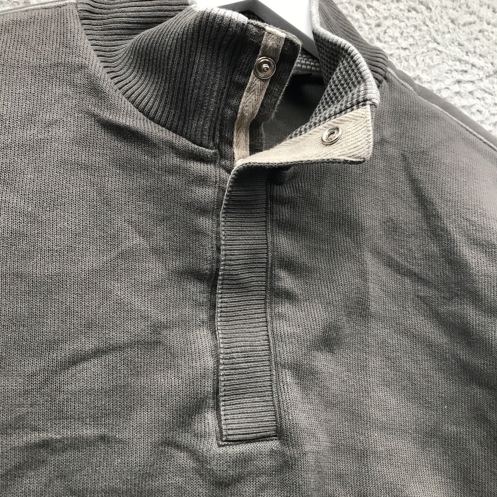 Hugo Boss Boss Hugo Boss 1/4 Pullover Sweater Men L Ribbed Mock Neck Size US L / EU 52-54 / 3 - 6 Thumbnail