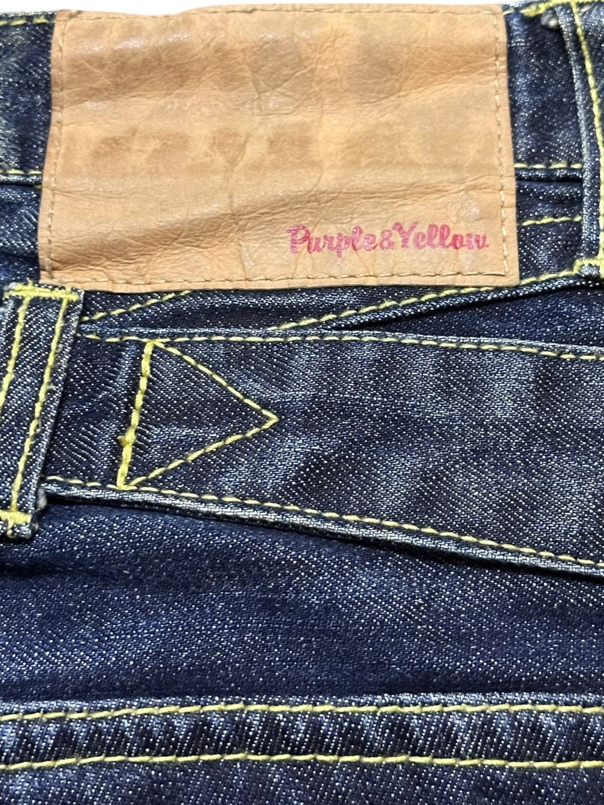 Purple Vintage Purple&Yellow Whiskers Grunge Buckle Belt Denim Size US 31 - 9 Thumbnail