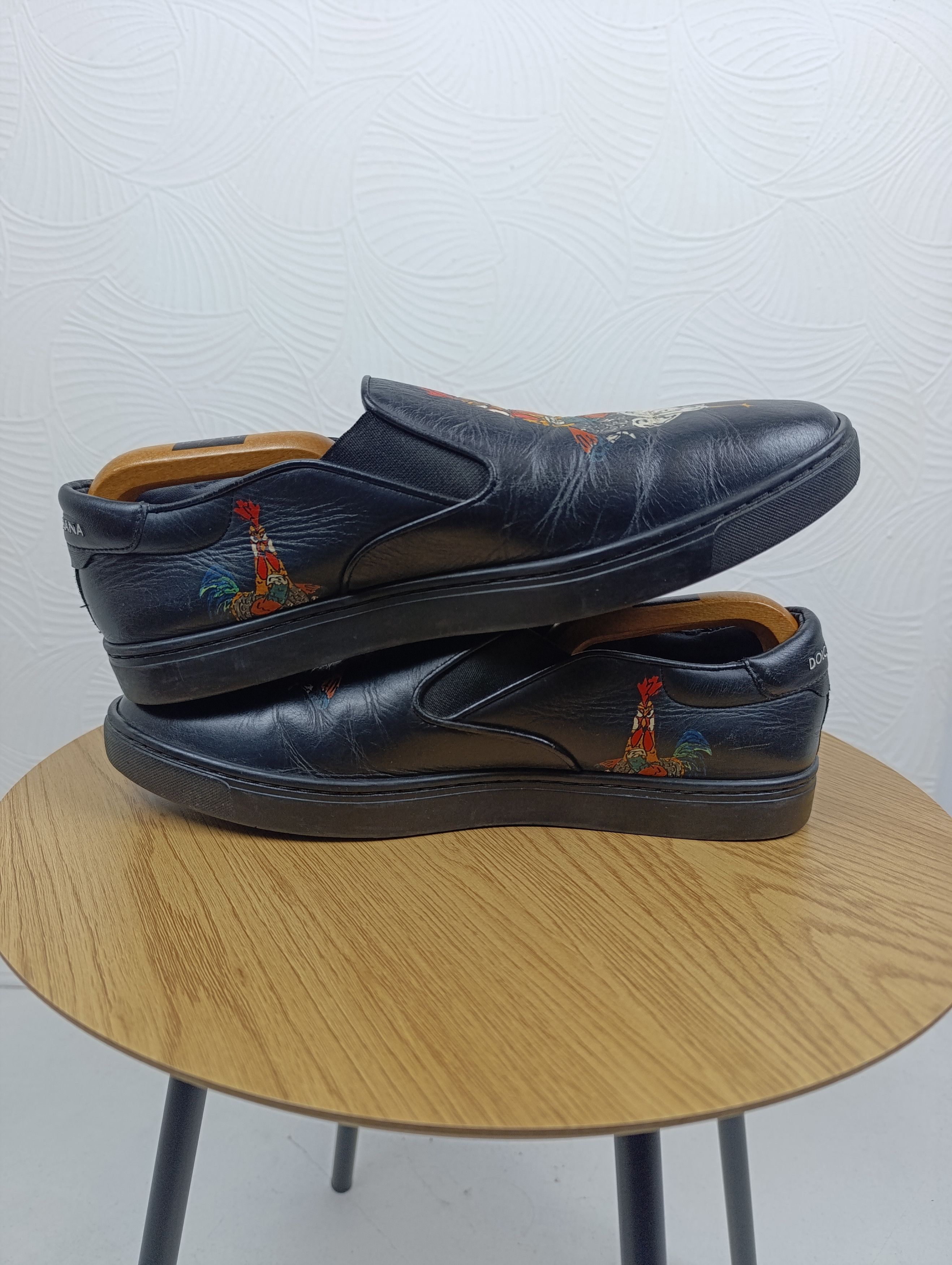 Dolce & Gabbana DOLCE GABBANA COCKEREL PRINT LEATHER SLIP-ON Size US 8 / EU 41 - 9 Thumbnail