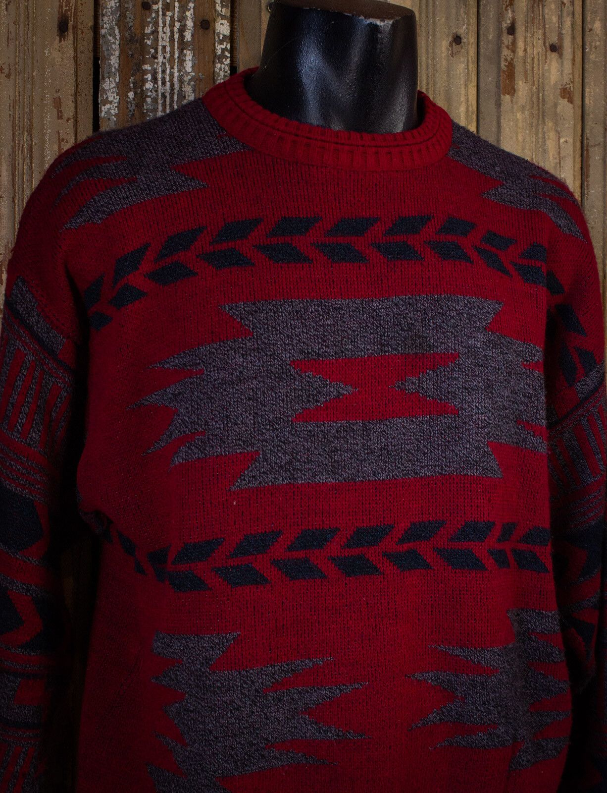 Vintage Vintage Daniel Axel Aztec Print Knit Sweater 80s Red Large Size US L / EU 52-54 / 3 - 4 Preview