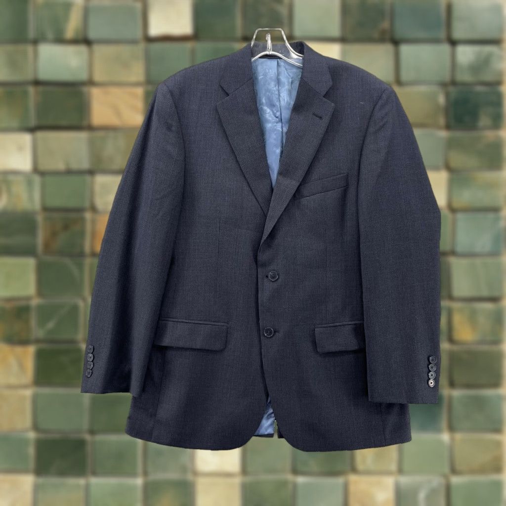 Vintage Turnbury Blazer Men 40R Navy Wool Single-Breasted Notch Lapel 2-Button 90s Formal Business 90s Style Shirt? Size 40R - 1 Thumbnail