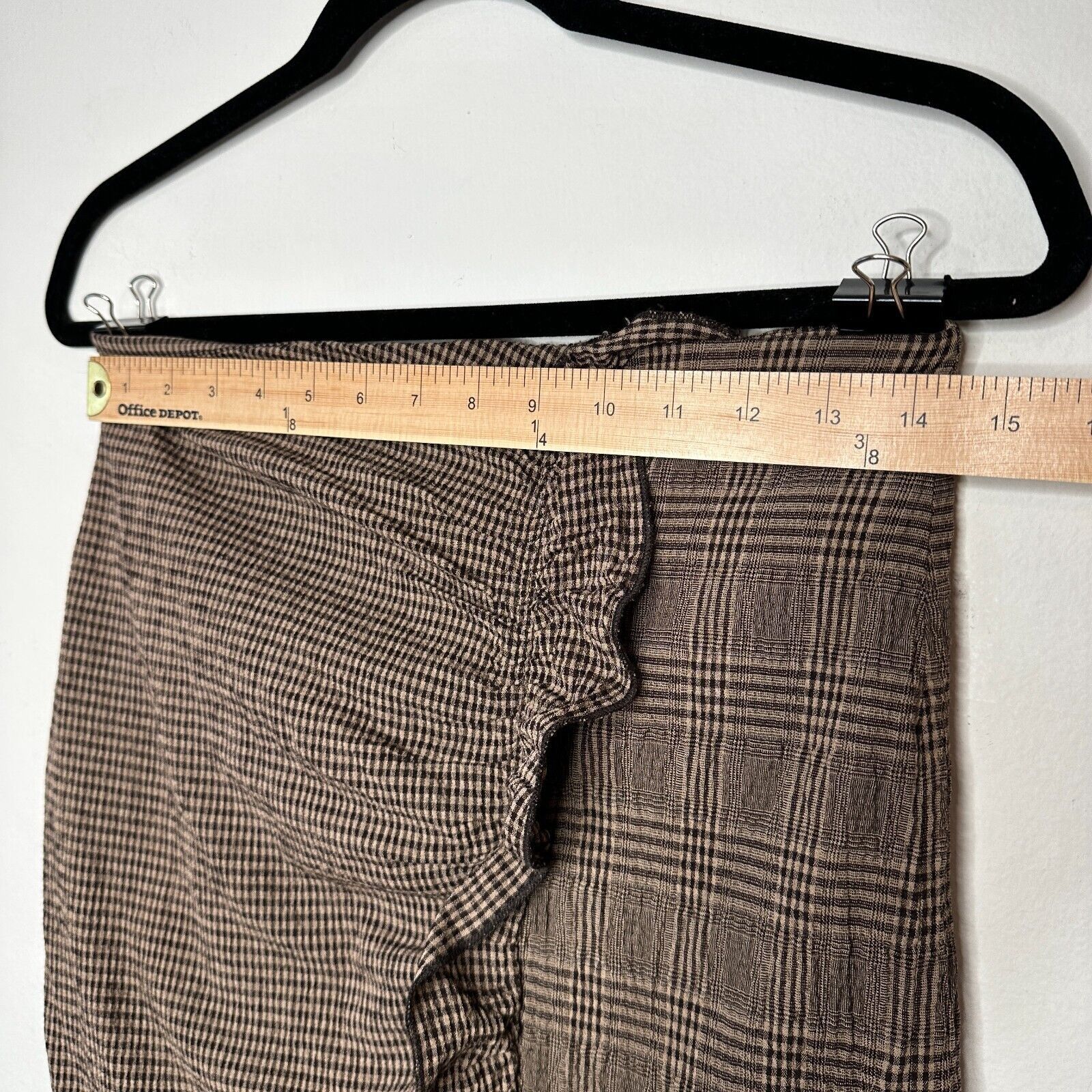 Mango Mango Brown Plaid Mix Side Ruffle ALine Back Zip Skirt Med Size 30" / US 8 / IT 44 - 10 Thumbnail