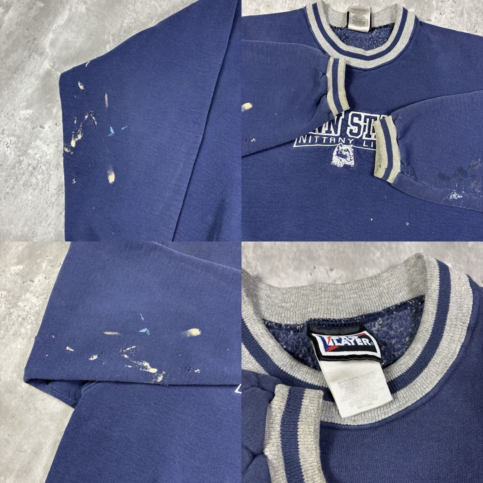 Pro Player VINTAGE Pro-player Sweatshirt XL Men Blue 90s Penn State University Embroidered Graphic Print Pullover Heavyweight Football Size US XL / EU 56 / 4 - 8 Thumbnail