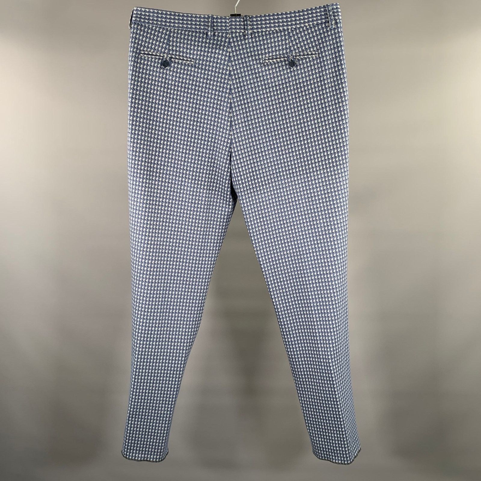 Etro ETRO Men's 42 Navy Blue Print Viscose Blend Flat Front Pants Size US 42 / EU 58 - 3 Thumbnail
