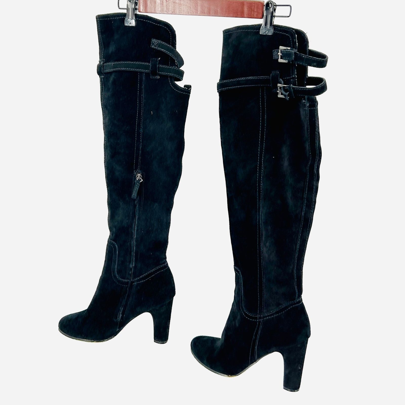 Sam Edelman Black Suede Buckle Detail Sexy Over-The-Knee Boots Size US 9.5 / IT 39.5 - 1 Thumbnail