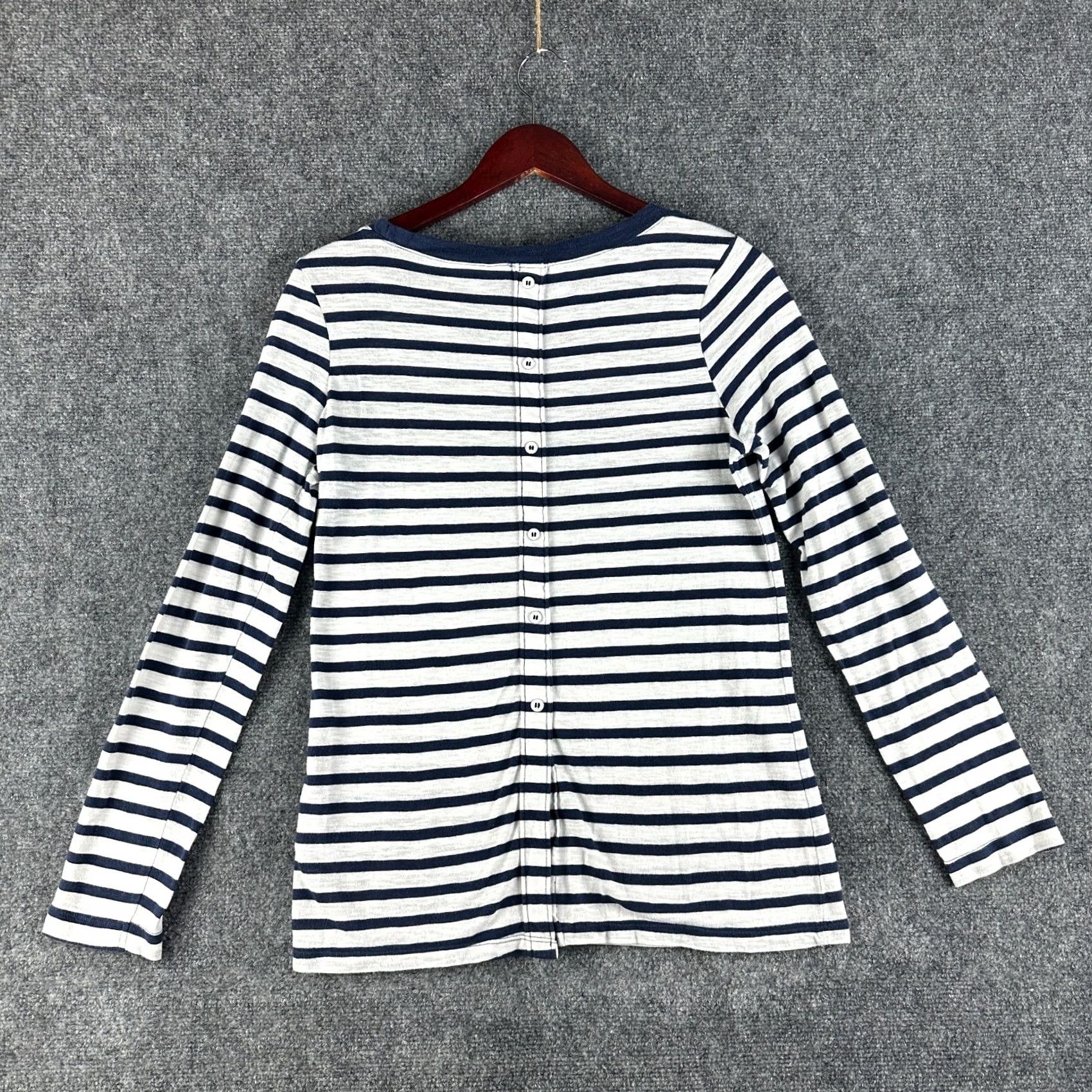 Splendid Splendid Blue Striped Cotton Knit Long Sleeve Tee Pullover Buttons Womens M Size M / US 6-8 / IT 42-44 - 7 Thumbnail
