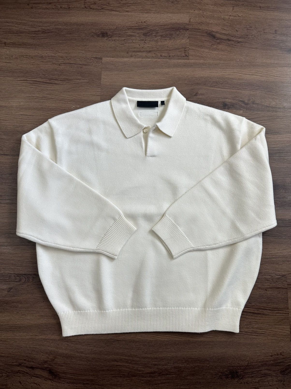Fear of God Fear of God Essentials Cream Knit Polo Size US M / EU 48-50 / 2 - 1 Thumbnail