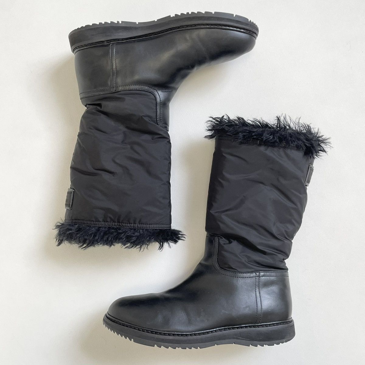 Prada Black Leather + Nylon Astro Biker Boots Size US 8 / EU 41 - 15 Thumbnail