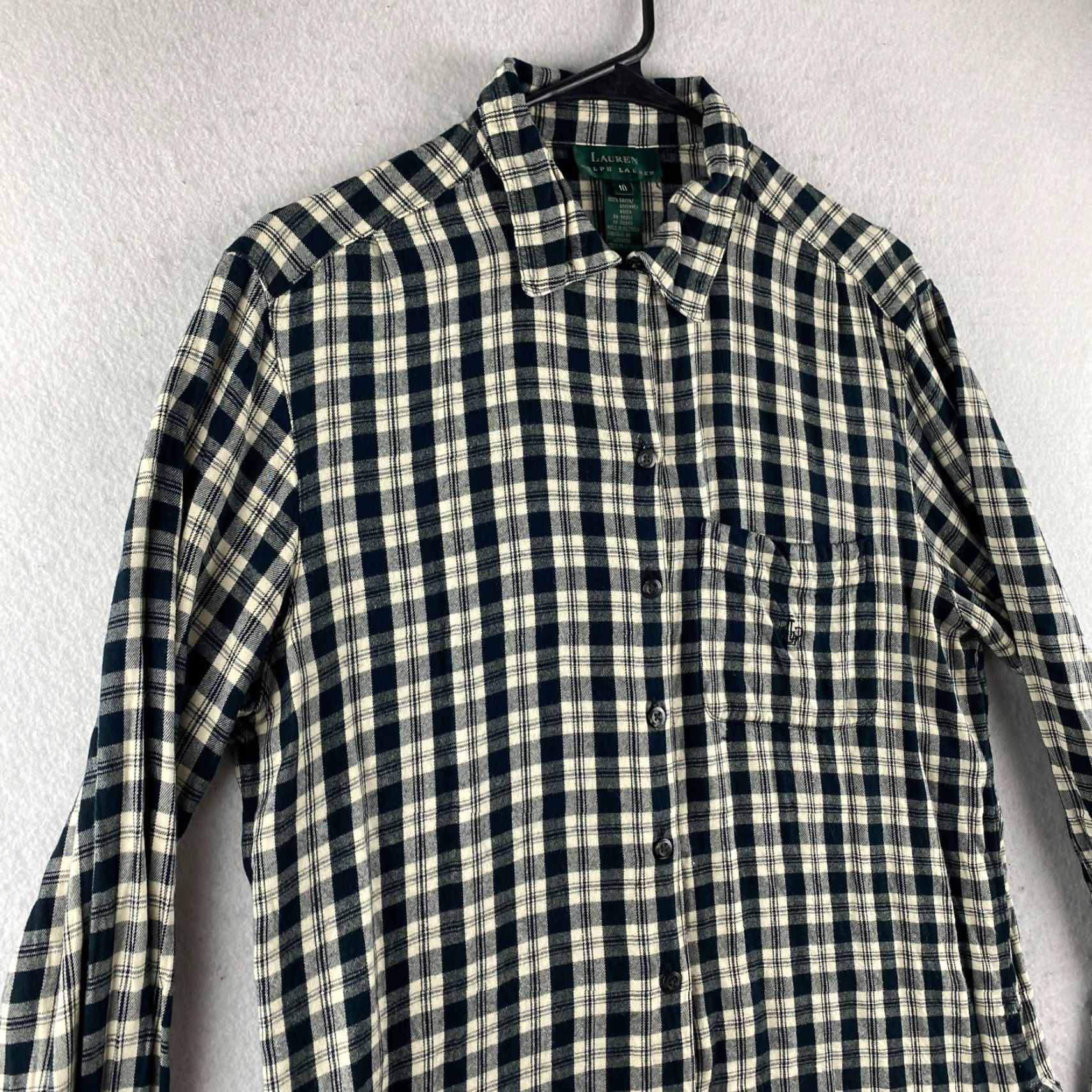 Ralph Lauren Lauren Ralph Lauren Button-Up Shirt 10 Multicolor Plaid Long Sleeve RL Womens Size L / US 10 / IT 46 - 4 Thumbnail