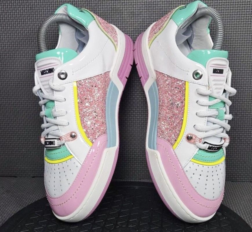Moschino Authentic Moschino Pastel / Pink Glitter Low Top Sneakers Size US 8 / IT 38 - 9 Thumbnail