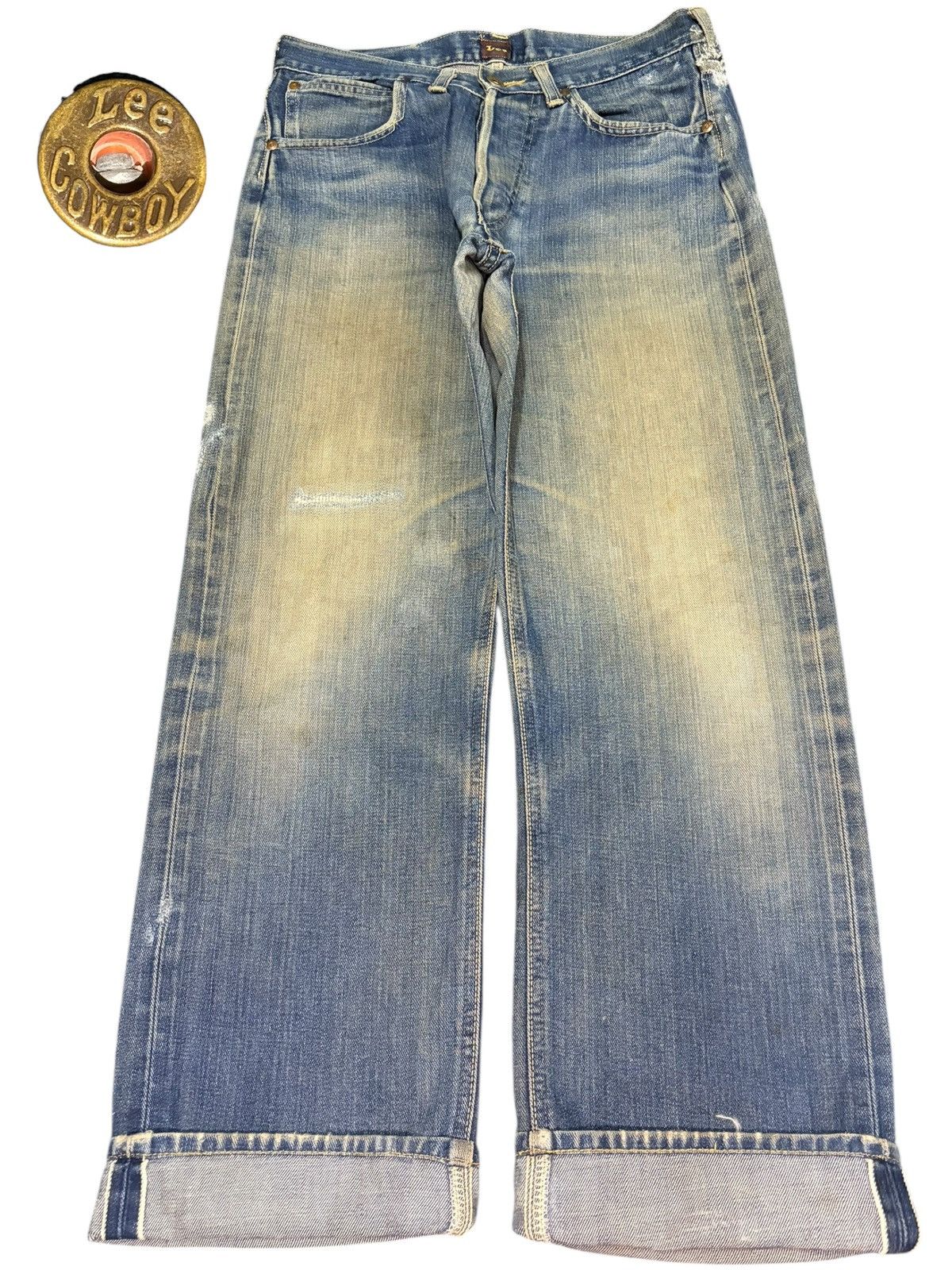 Lee True Vintage Lee Cowboy Selvedge Loose Distressed Jeans Size US 30 / EU 46 - 1 Thumbnail
