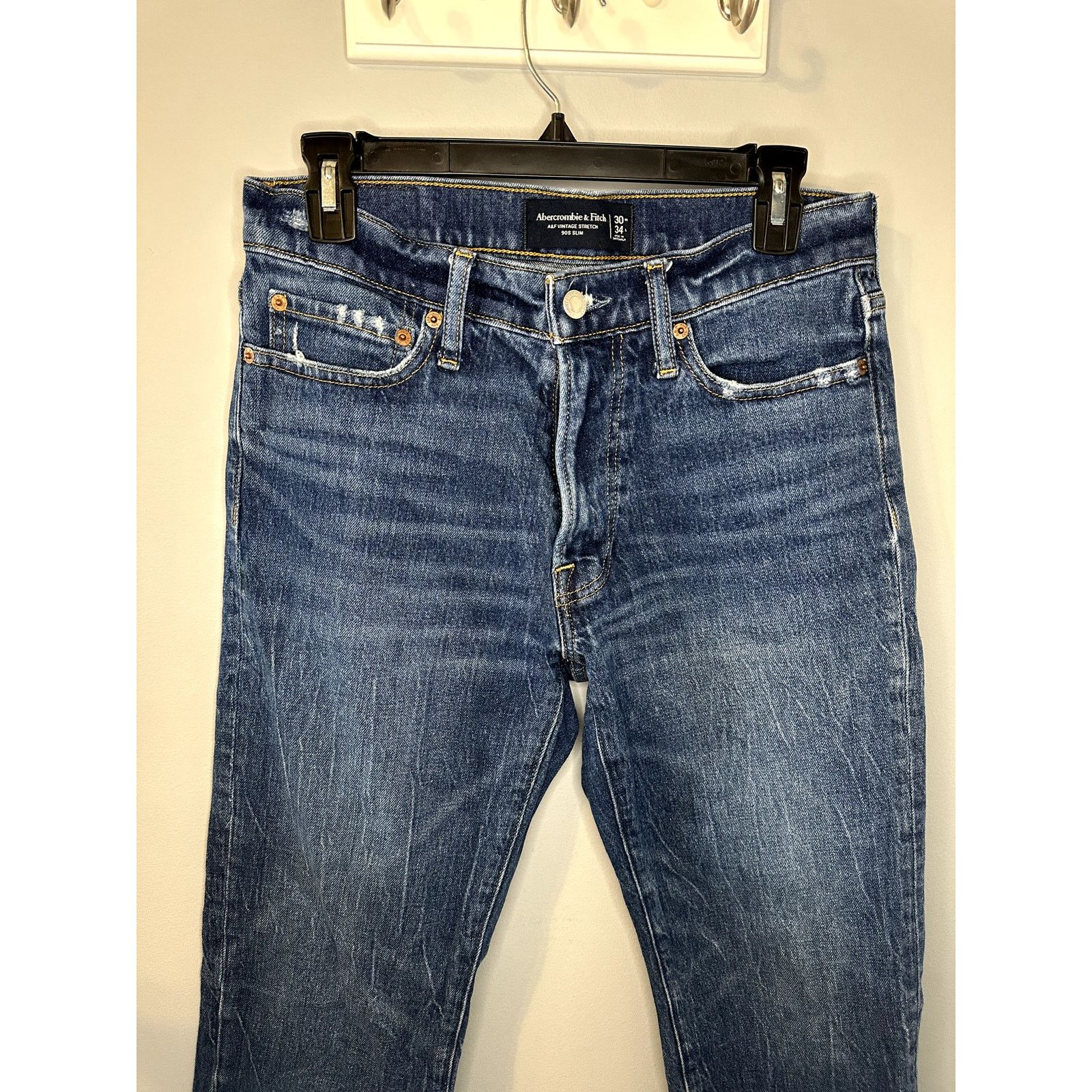 Abercrombie & Fitch Abercrombie & Fitch Vintage Stretch 90s Slim Jeans Blue 30 Size US 30 / EU 46 - 4 Thumbnail