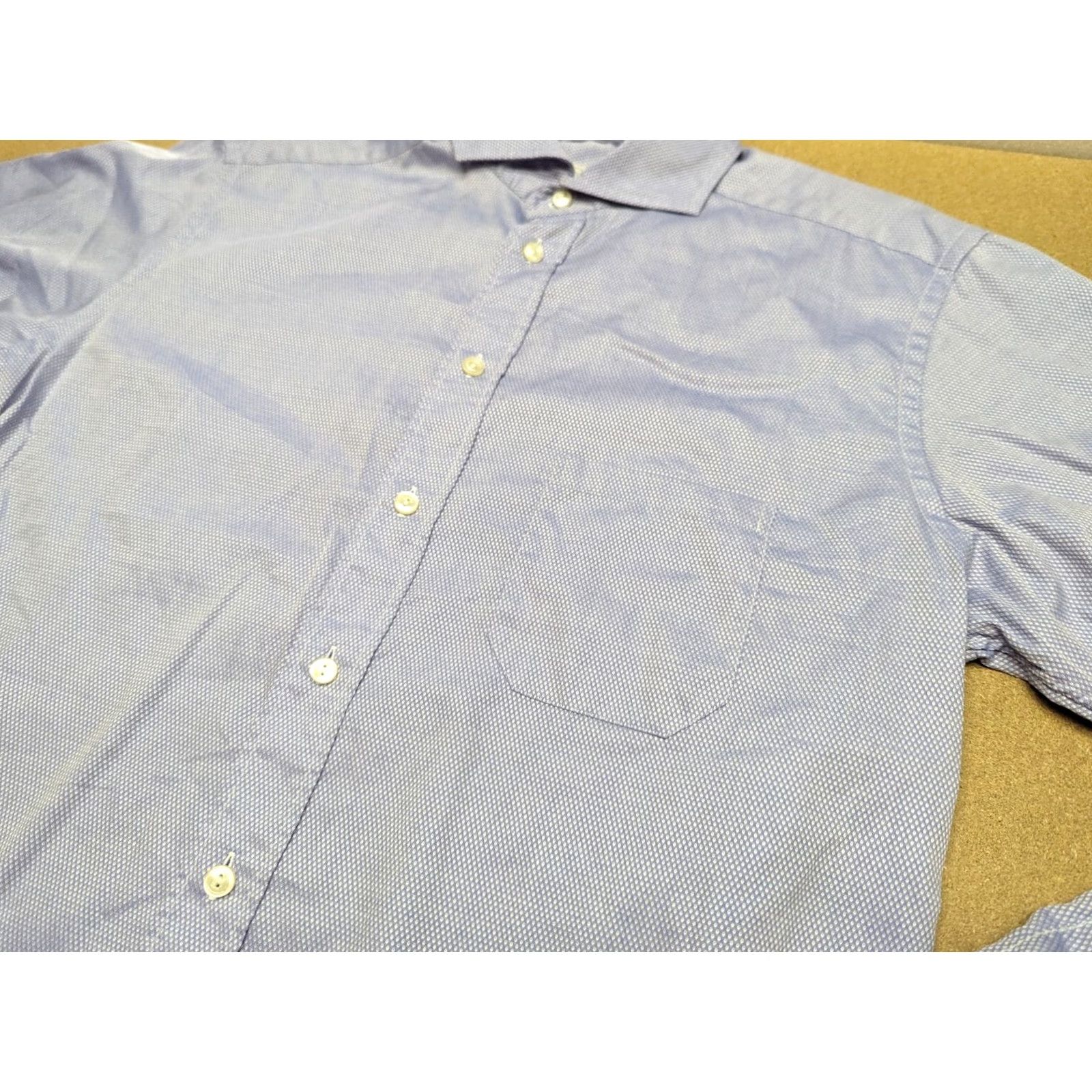 Eton ETON Mens Shirt Size 42 L Slim Fit Polka Dot Blue White Button Up Contempoary Size US XL / EU 56 / 4 - 7 Thumbnail