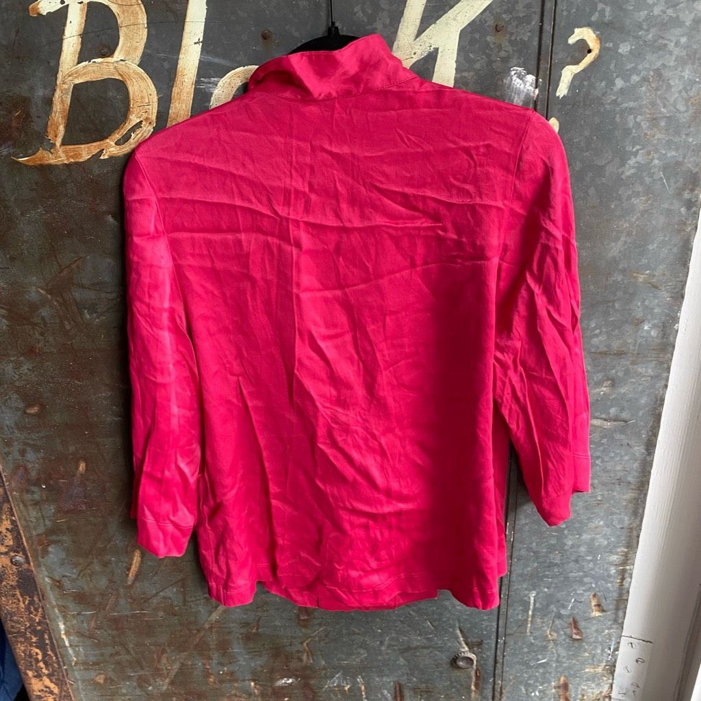 Zara Zara Barbie-Core Pink Blazer Blouse Satin-Feel Shirt, Size L Size L / US 10 / IT 46 - 3 Thumbnail