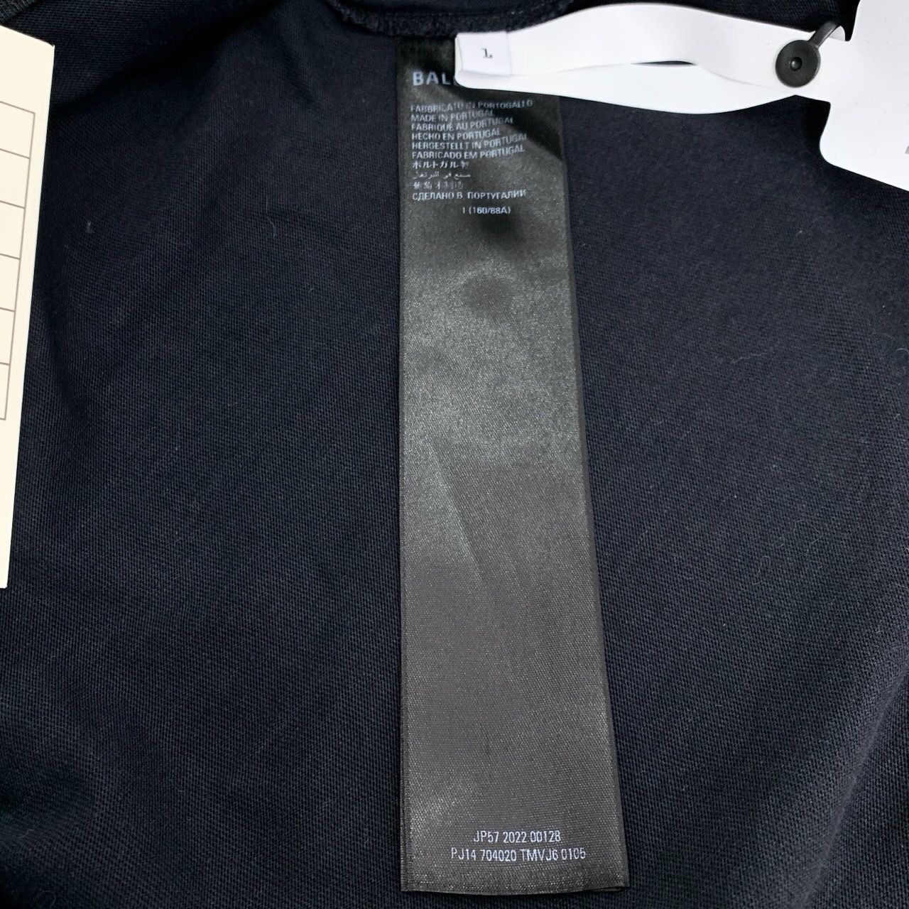 Balenciaga Balenciaga Black Unifit Logo Tape Cotton Round Neck Short Sl Size US L / EU 52-54 / 3 - 4 Thumbnail