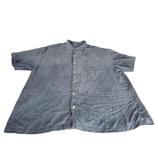 Tommy Bahama TOMMY BAHAMA FADED BLUE LARGE HAWAIIAN FLORAL SILK BUTTON FR Size US XXL / EU 58 / 5 - 1 Thumbnail