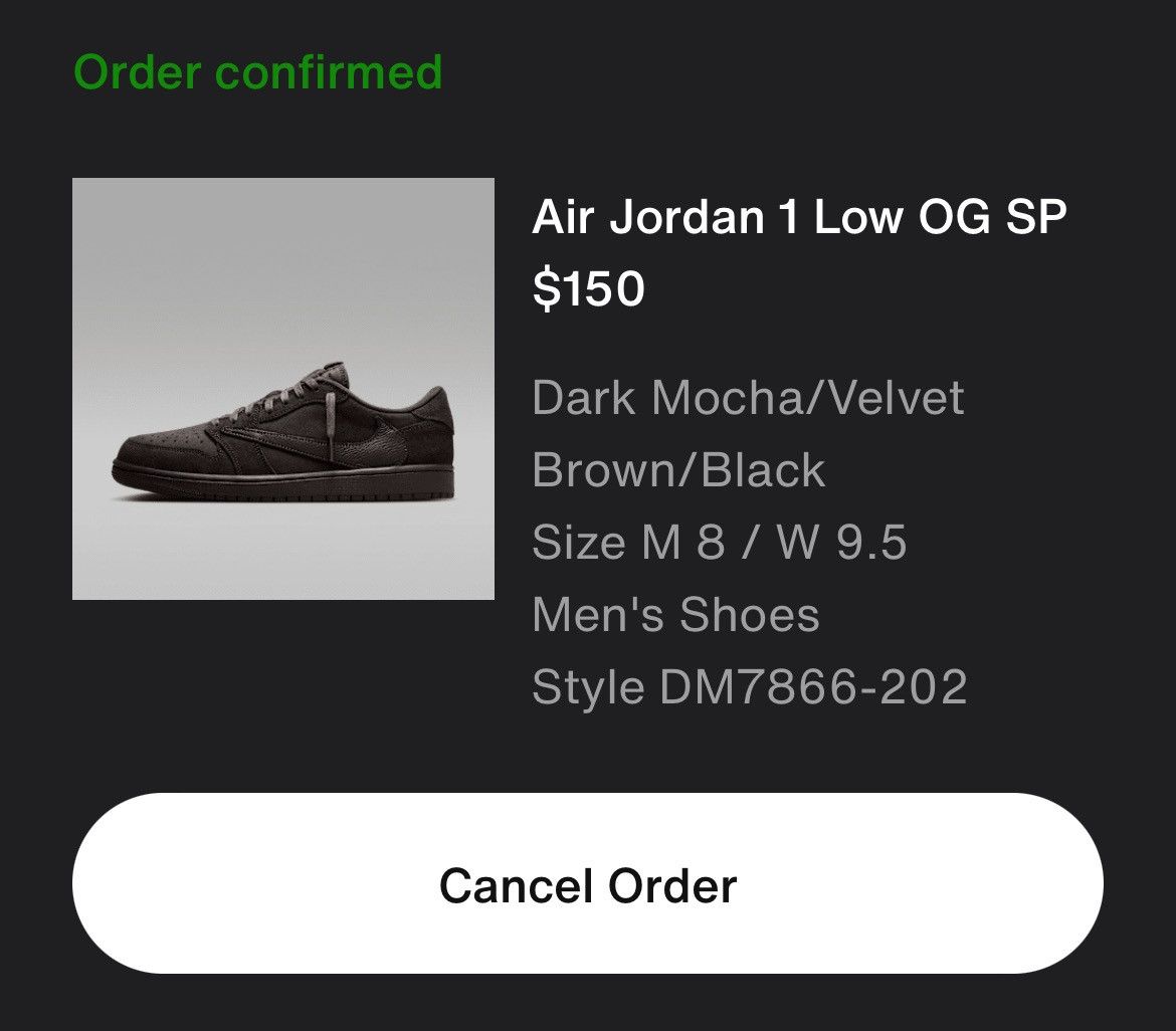 Nike × Travis Scott Travis Scott Velvet Brown AJ1 Low Size US 8 / EU 41 - 15 Thumbnail