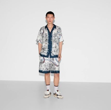 Gucci o1loc1c0226 810782 Printed Silk Shorts in Multicolor Size US 36 / EU 52 - 2 Thumbnail