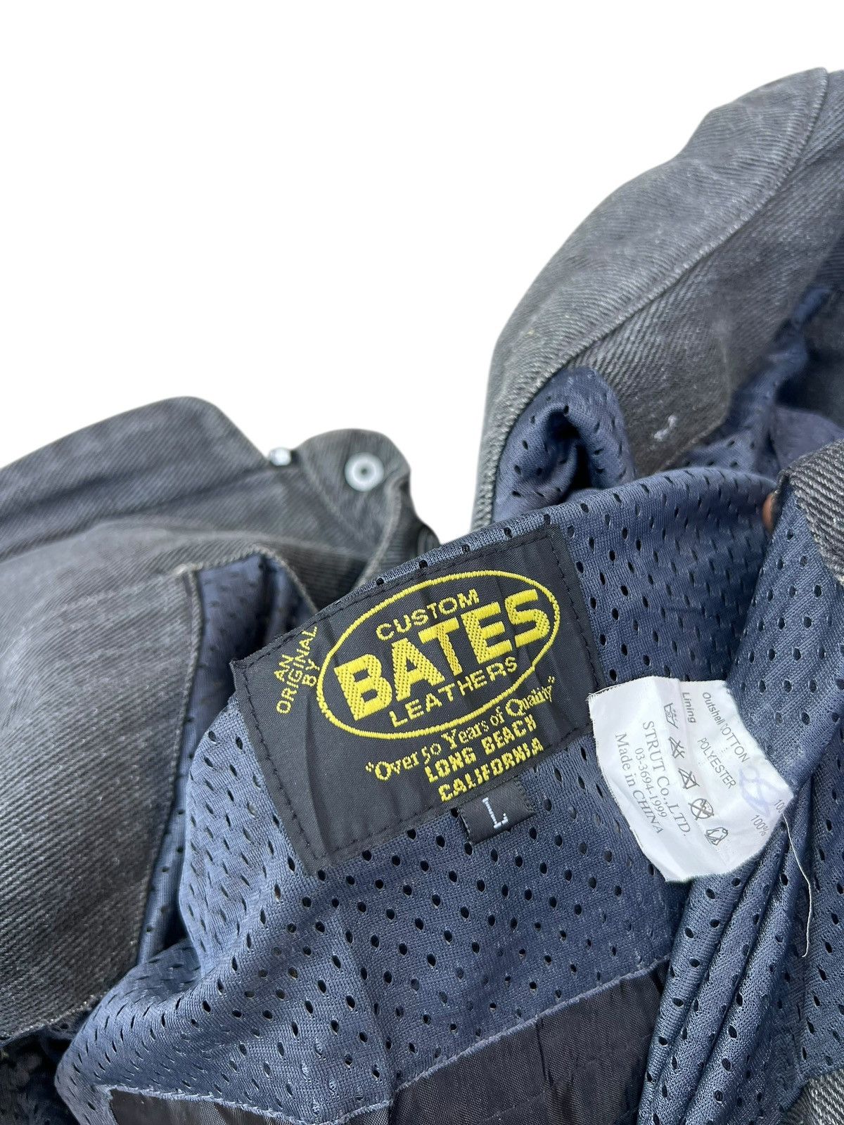 Kadoya Vintage Y2K BATES Distressed Faded Denim Moto Jacket Size US L / EU 52-54 / 3 - 16 Thumbnail