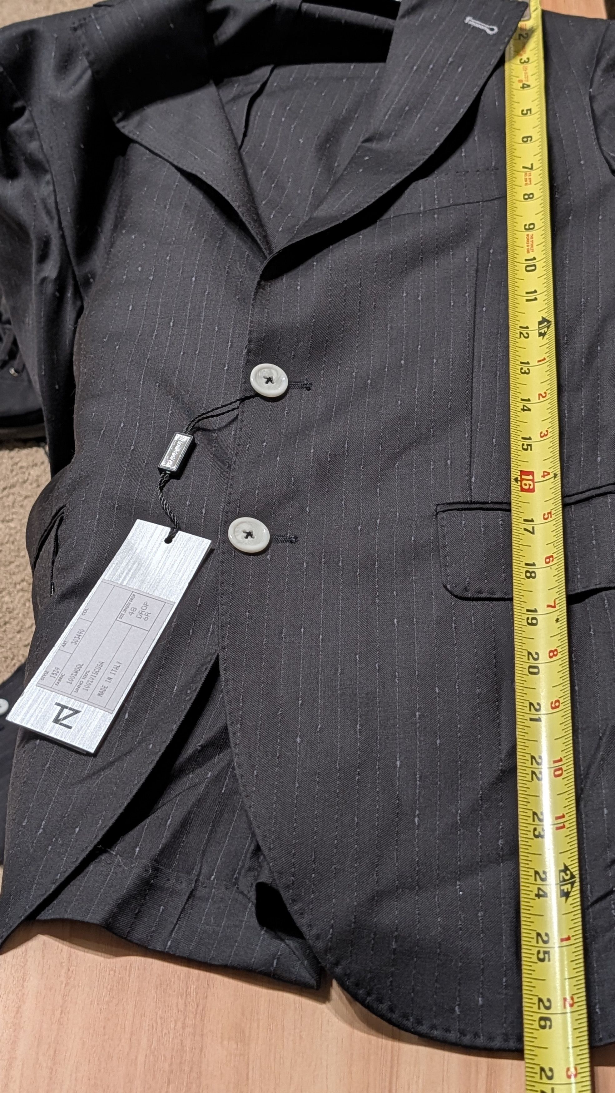 Other Designer Men's Black Blazer Made In Italy Luxury Wool Sz 48 Size 48R - 5 Thumbnail