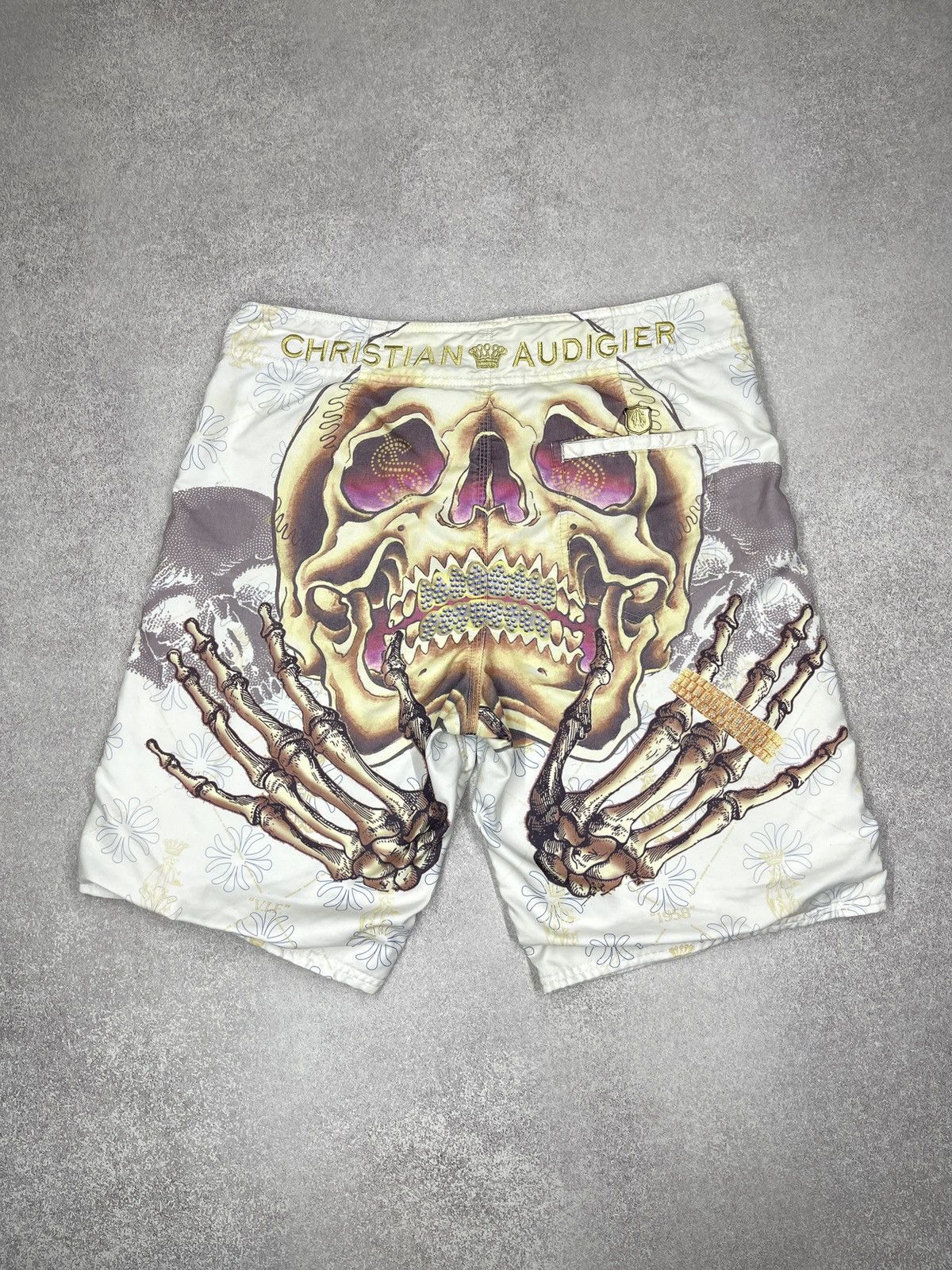 Christian Audigier Christian Audigier Skull Bones Shorts Ed Hardy Full Print Size US 32 / EU 48 - 2 Thumbnail