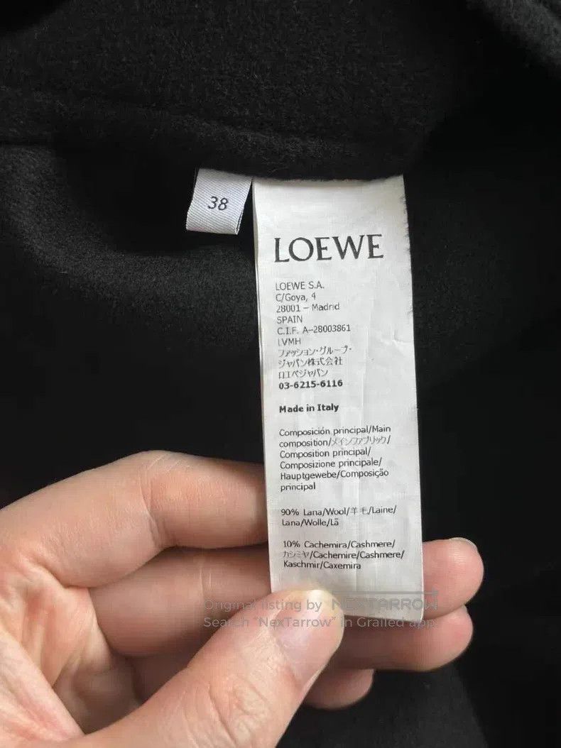 Loewe Loewe Black leather brand woolen jacket Size XS / US 0-2 / IT 36-38 - 4 Thumbnail