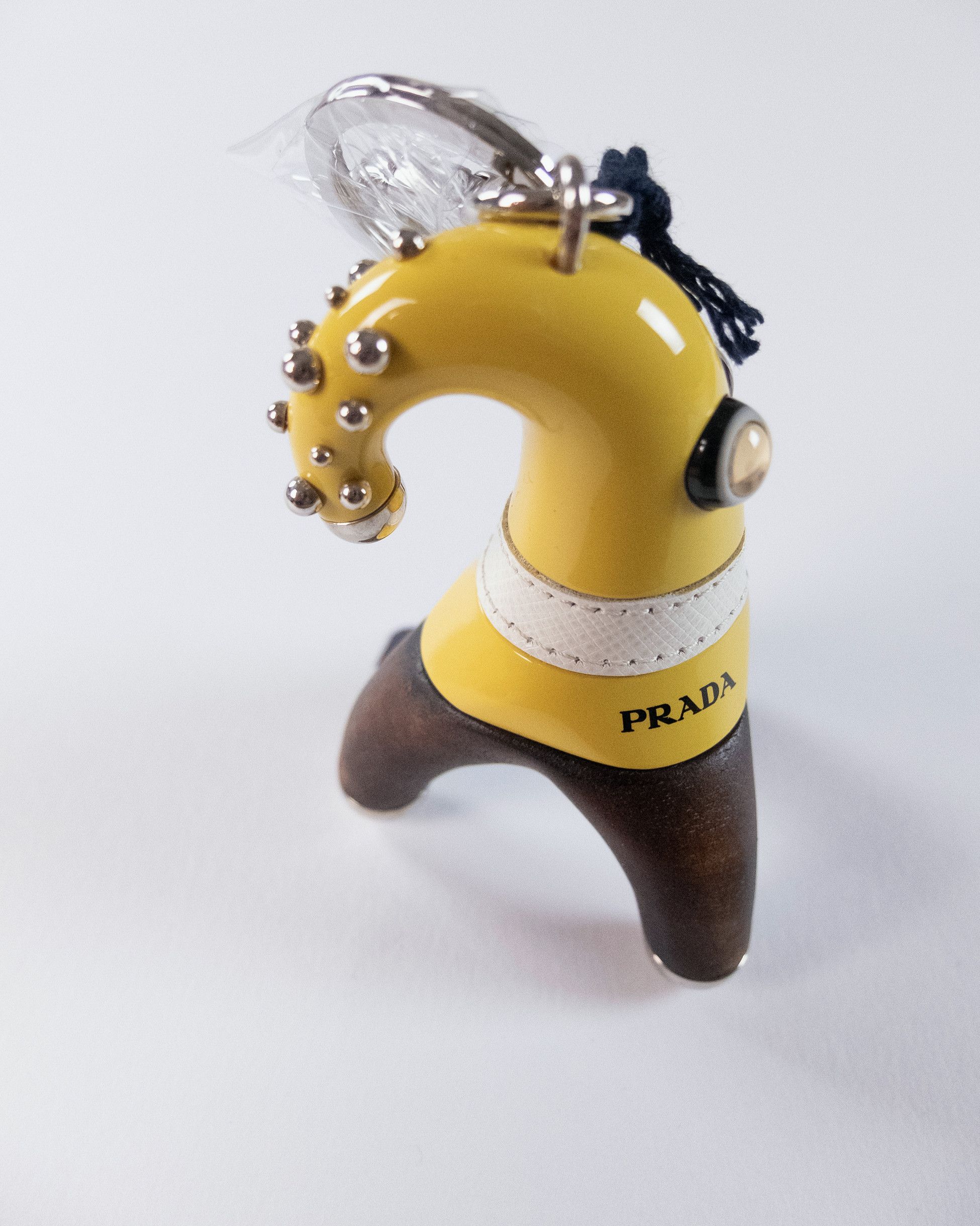 Prada PRADA Pradamalia Fiddle leather & wood robot keyring charm Size ONE SIZE - 4 Thumbnail