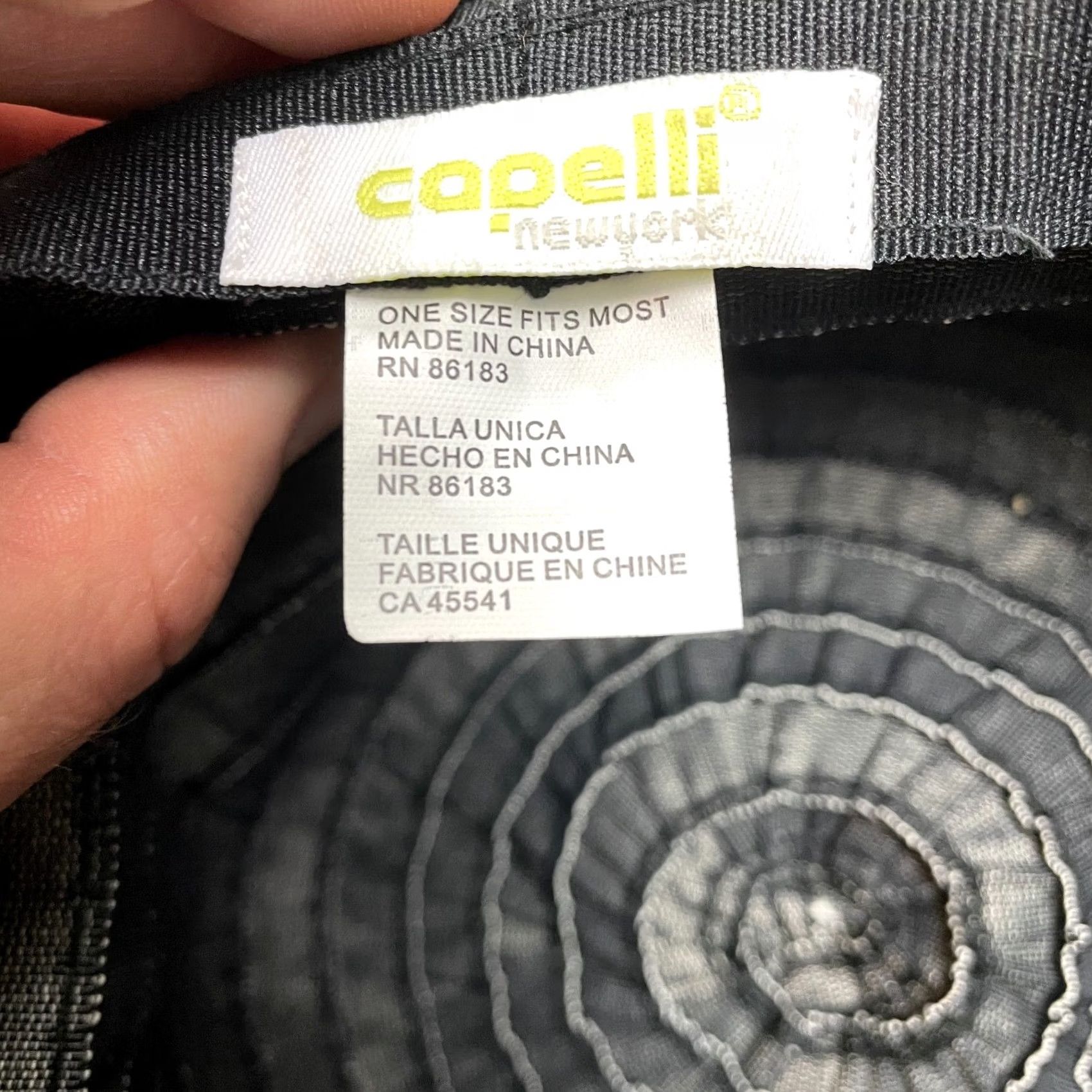 Vintage Capelli New York Sun Hat Womens One Size Black White Striped Wide Brim Cotton Size ONE SIZE - 6 Thumbnail