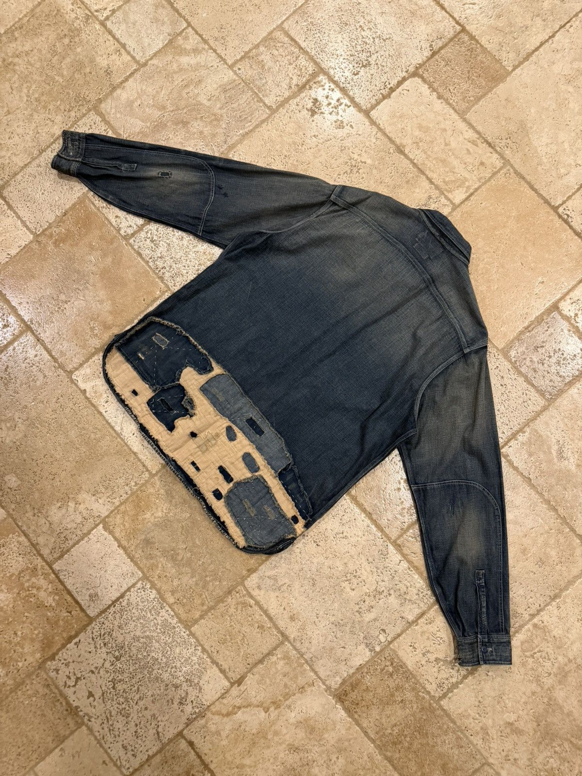 RRL Ralph Lauren RRL Ralph Lauren Limited Edition Boro Patchwork Denim Shirt Size US XL / EU 56 / 4 - 10 Thumbnail