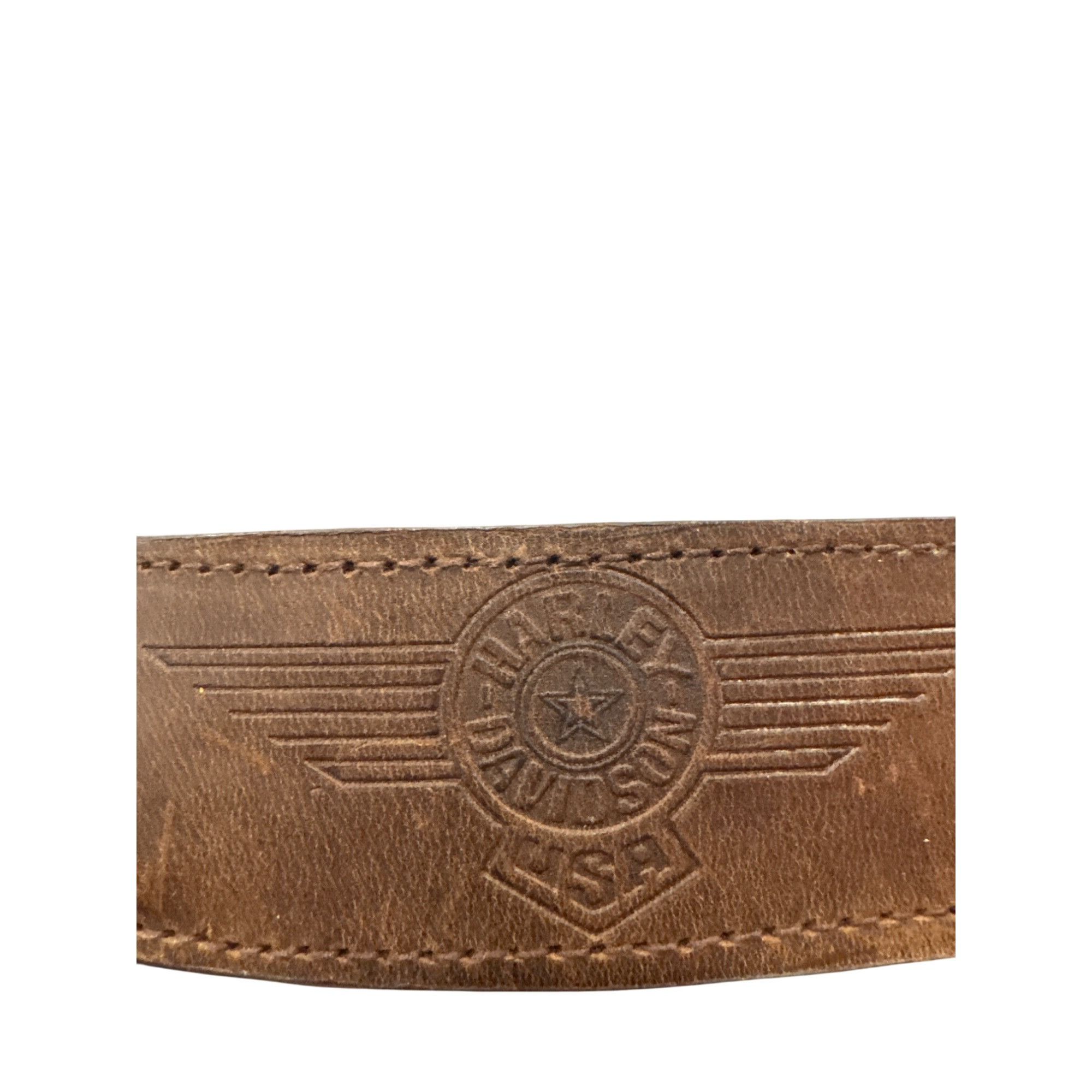 Harley Davidson Harley-Davidson Mens Brown Braided Leather waist belt Size 3 Size 36 - 7 Thumbnail