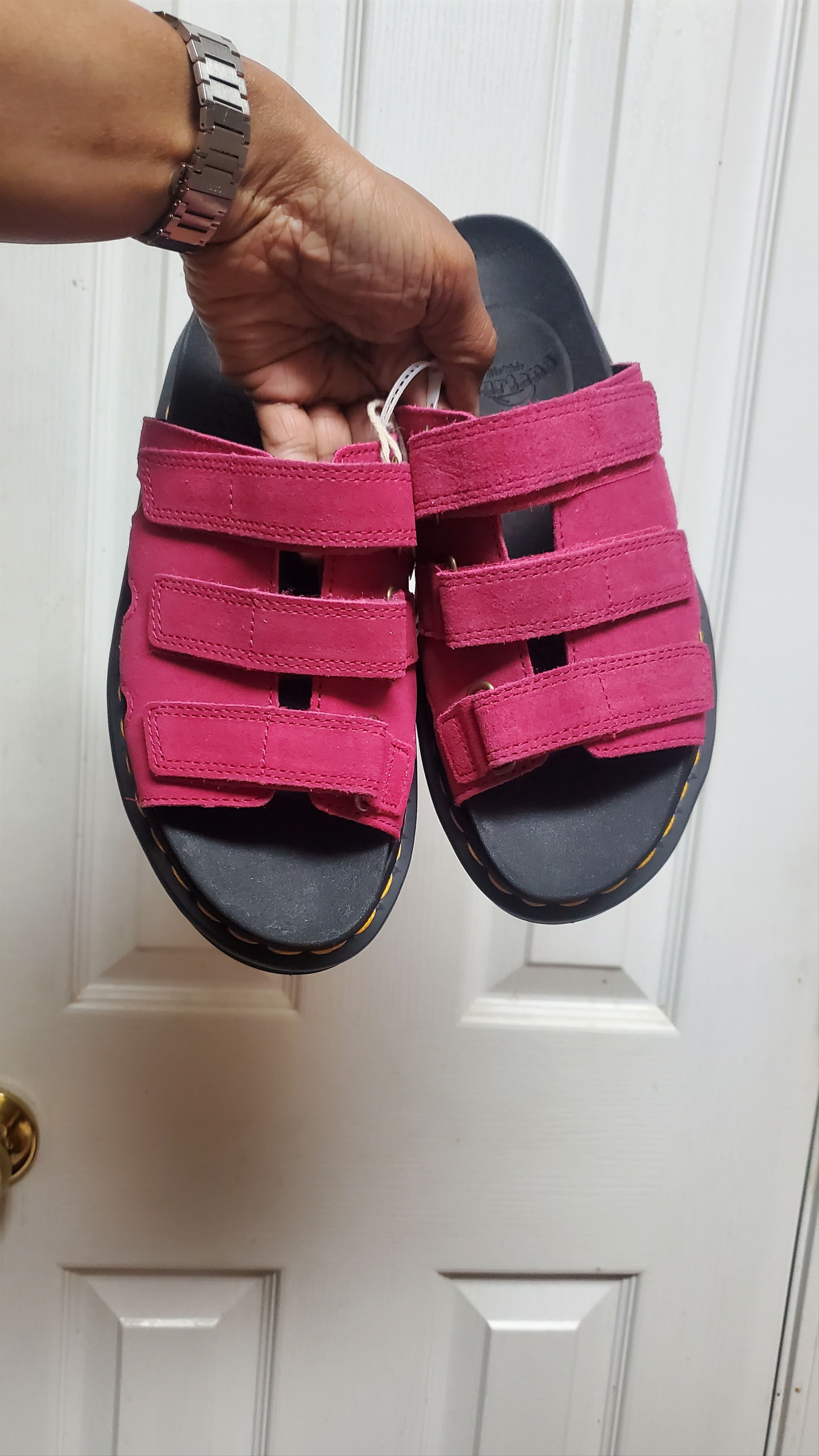Dr. Martens NEW DR MARTENS HOT PINK LEATHER PLATFORM SLIPPERS /SANDALS Size US 8 / IT 38 - 5 Thumbnail