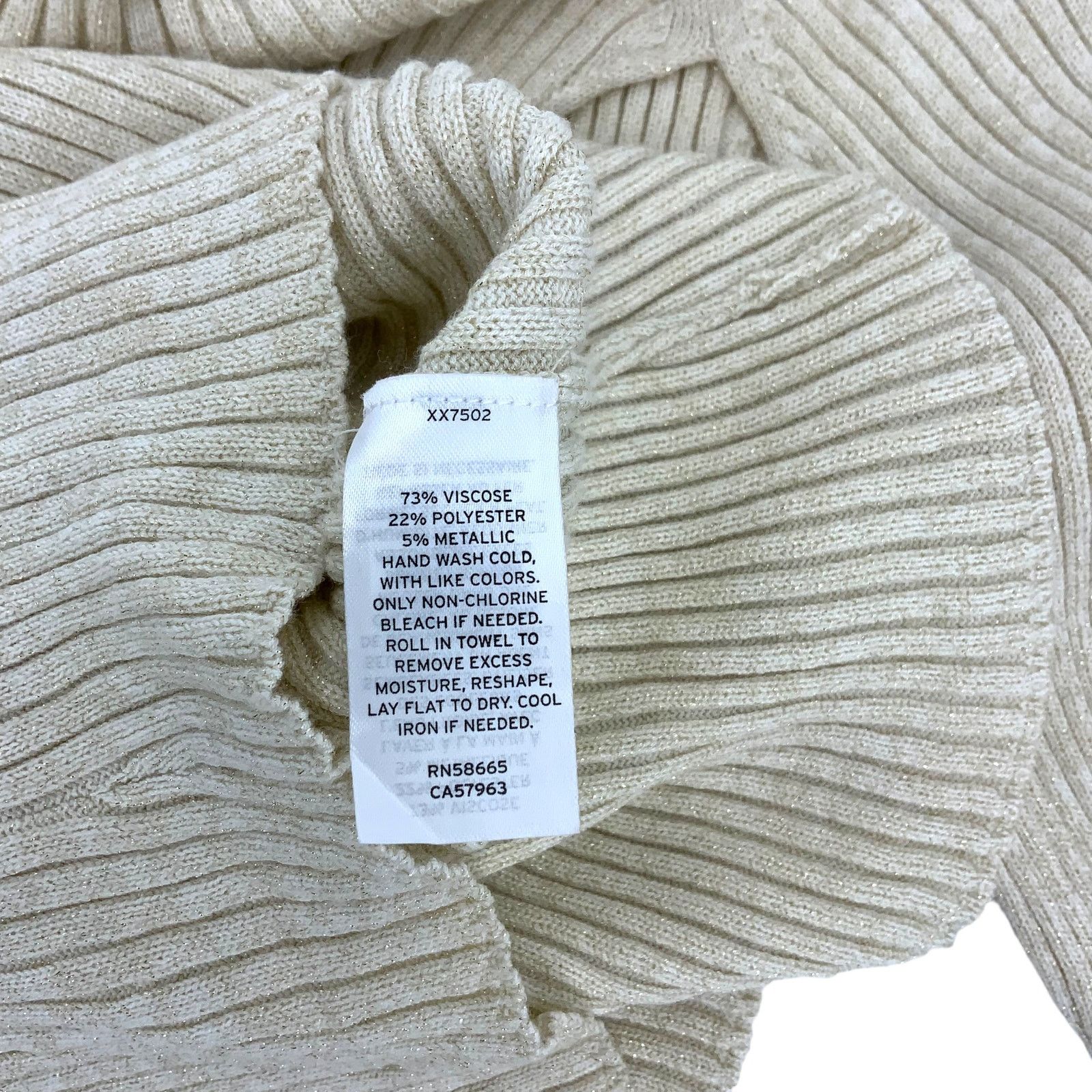 Other Open Edit Ivory Sparkle Cutout Sweater Medium NWOT $59 MSRP Size M / US 6-8 / IT 42-44 - 6 Thumbnail