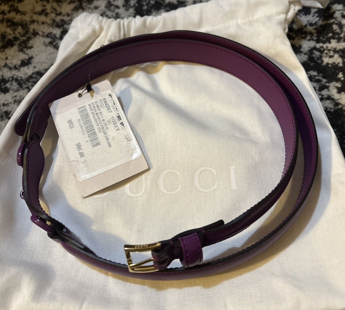 Gucci Gucci Horsebit Leather Belt Purple Size 36 - 3 Thumbnail