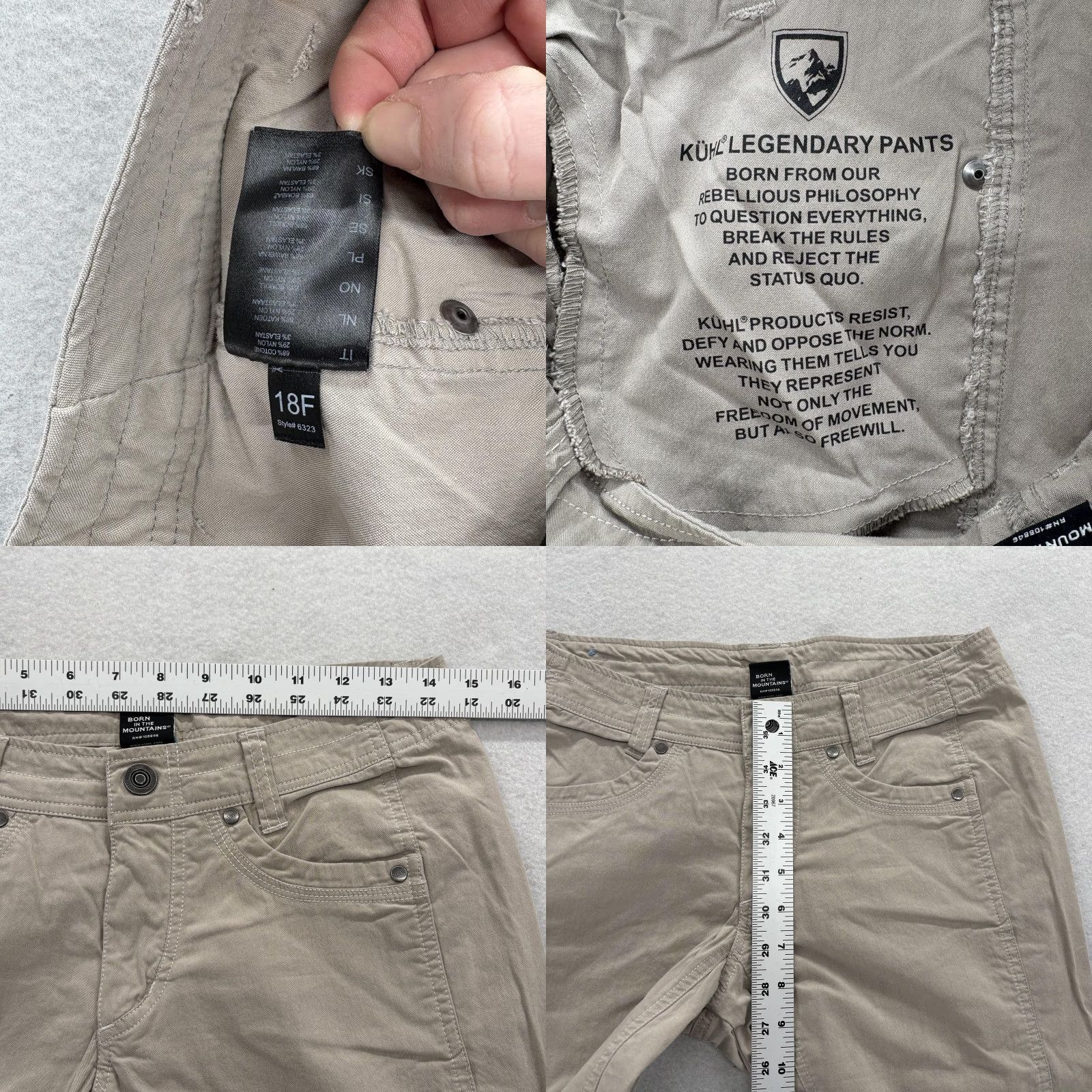 Vintage Kühl Legendary Pants Womens 4 Regular Khaki Hiking Outdoor Straight Leg Trail Pants Size 27" / US 4 / IT 40 - 8 Thumbnail