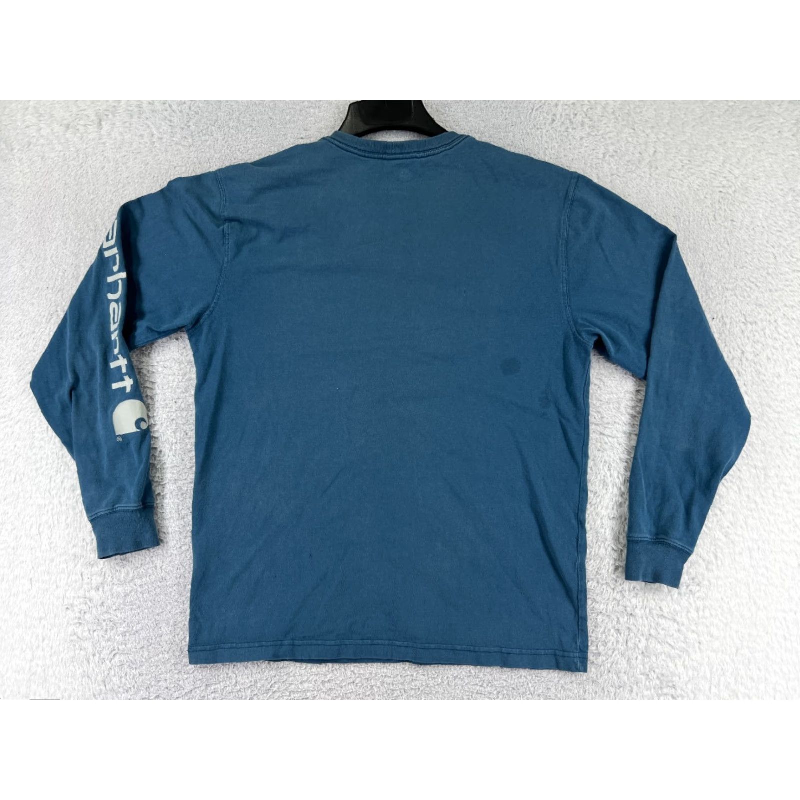 Carhartt VINTAGE Carhartt Shirt Mens S Blue Long Sleeve Crew Neck K231 Pocket Cotton Shirt Adult Small Blue Logo Work American 90s Shirts Mens Size US S / EU 44-46 / 1 - 2 Thumbnail