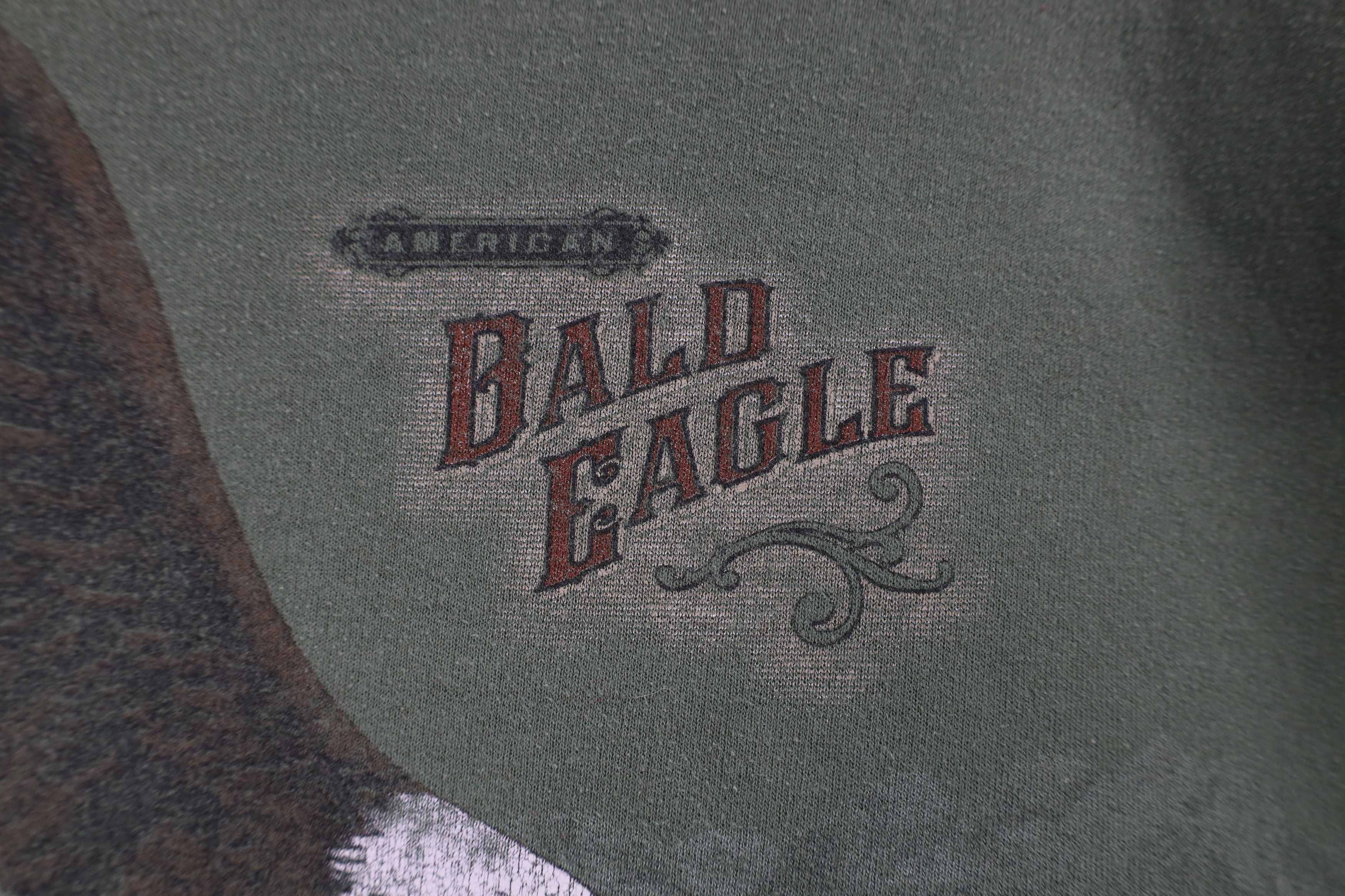 Vintage Vintage 90s Streetwear Bald Eagle Crewneck Sweatshirt Green Size US XXL / EU 58 / 5 - 5 Thumbnail
