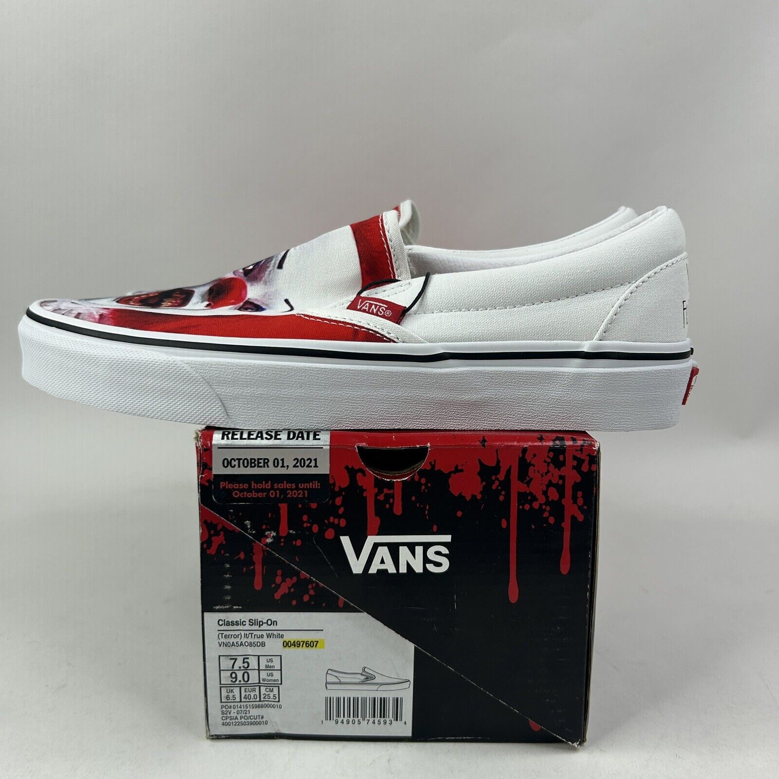Vans Vans x House Of Terror Classic Slip-On “It/Pennywise” 2024 Size US 9 / IT 39 - 4 Thumbnail