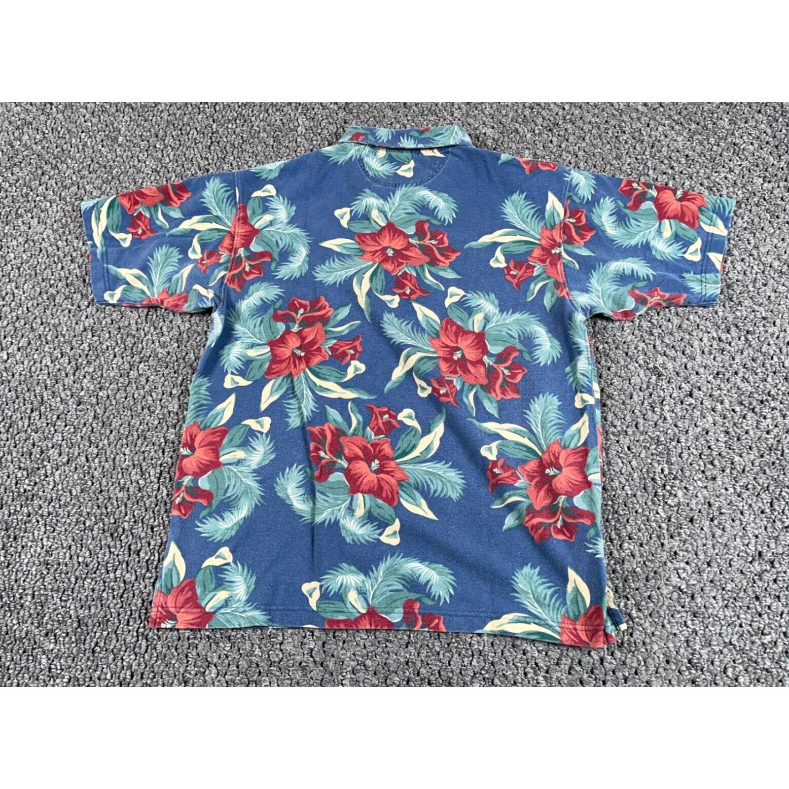 Vintage VINTAGE L.L. Bean Floral Polo Shirt Adult Medium Blue Retro 90s Preppy Mens Size US M / EU 48-50 / 2 - 2 Thumbnail
