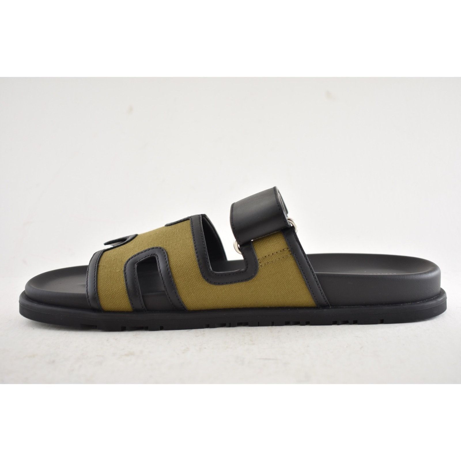 Hermes Hermes Chypre Sandal Mens Black Canvas Cargo Flat 45 12 Size US 12 / EU 45 - 13 Thumbnail